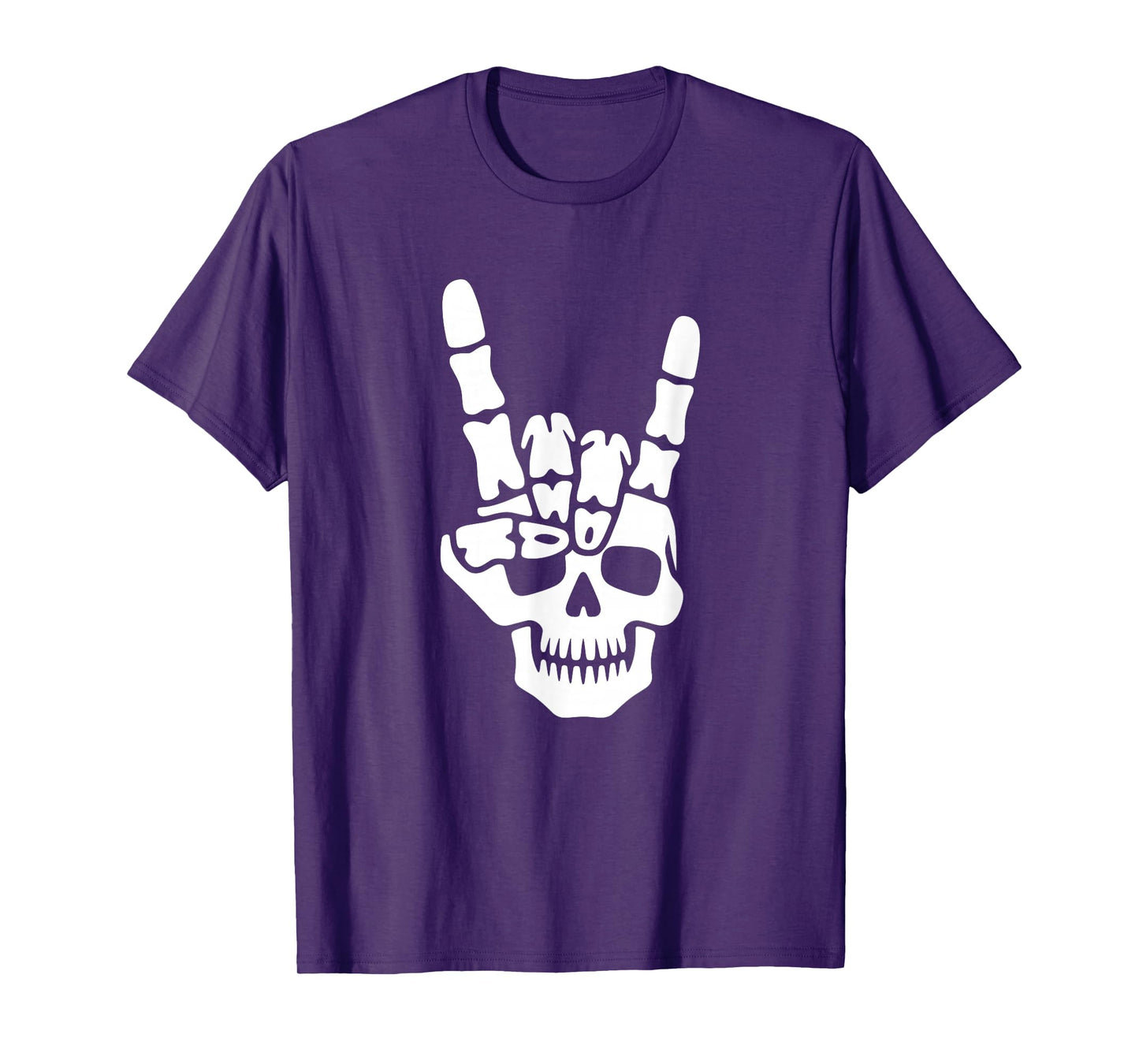 Rock On Skeleton Hand Funny Devil Horns Spooky Halloween T-Shirt