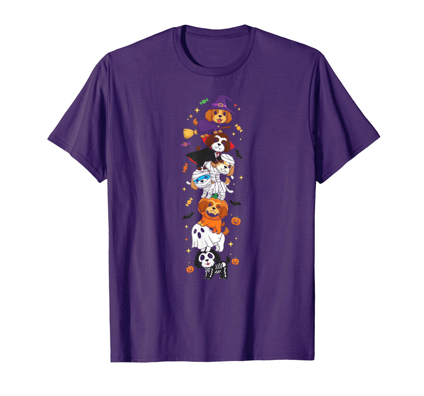 Funny Cockapoo Witch Vampire Ghost Halloween Kids Mens Women T-Shirt