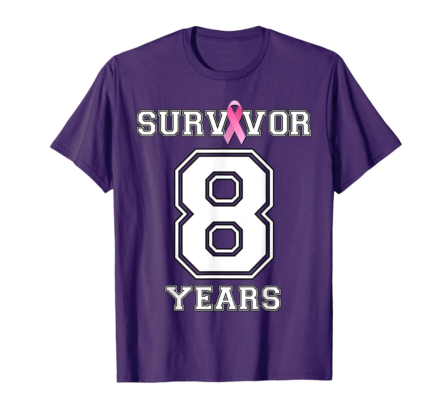 8 Years Breast Cancer Survivor Pink Ribbon Awareness ZL T-Shirt