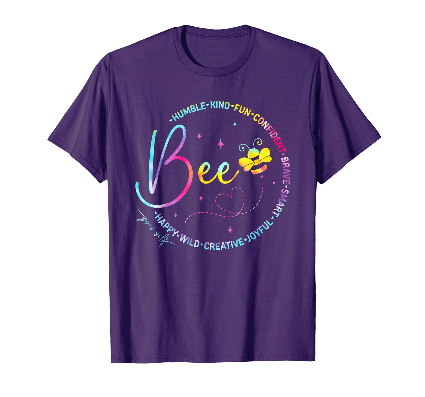Bee Happy Kind Brave Humble Smart Positive Bumblebee Womens T-Shirt