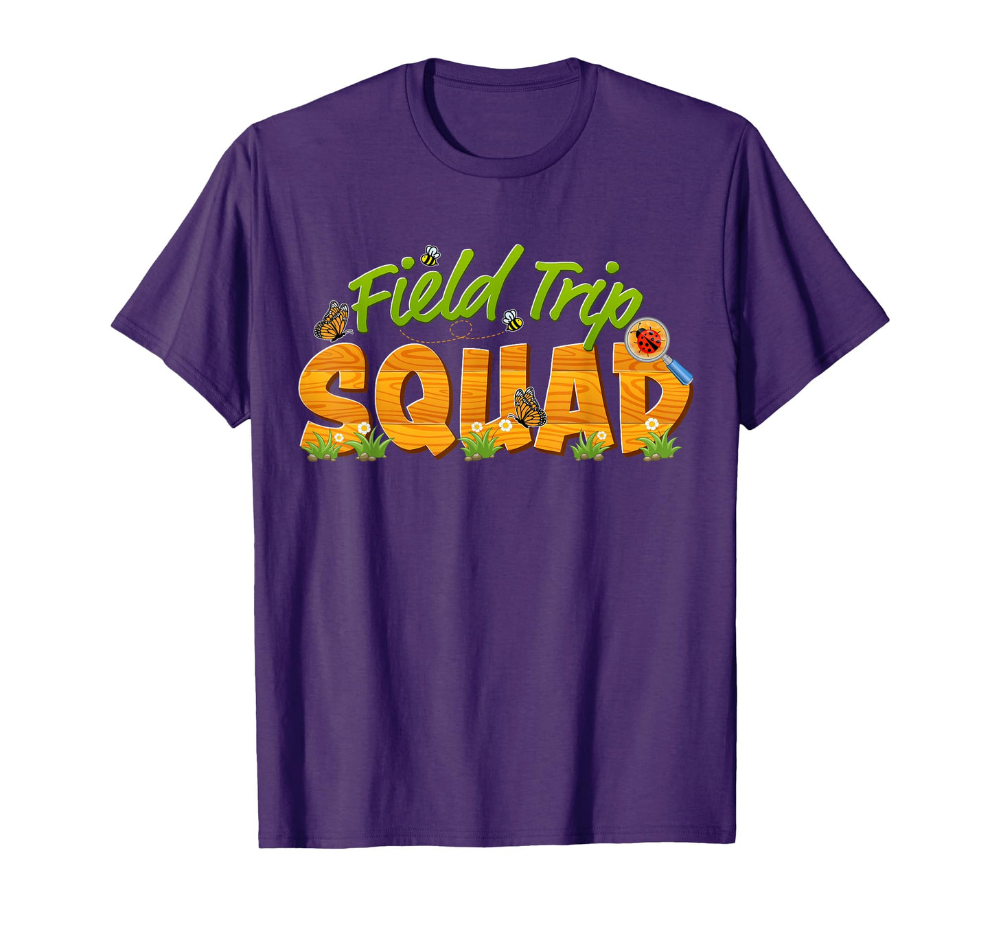 Nature Field Trip Squad School Matching Teacher Green Fields T-Shirt