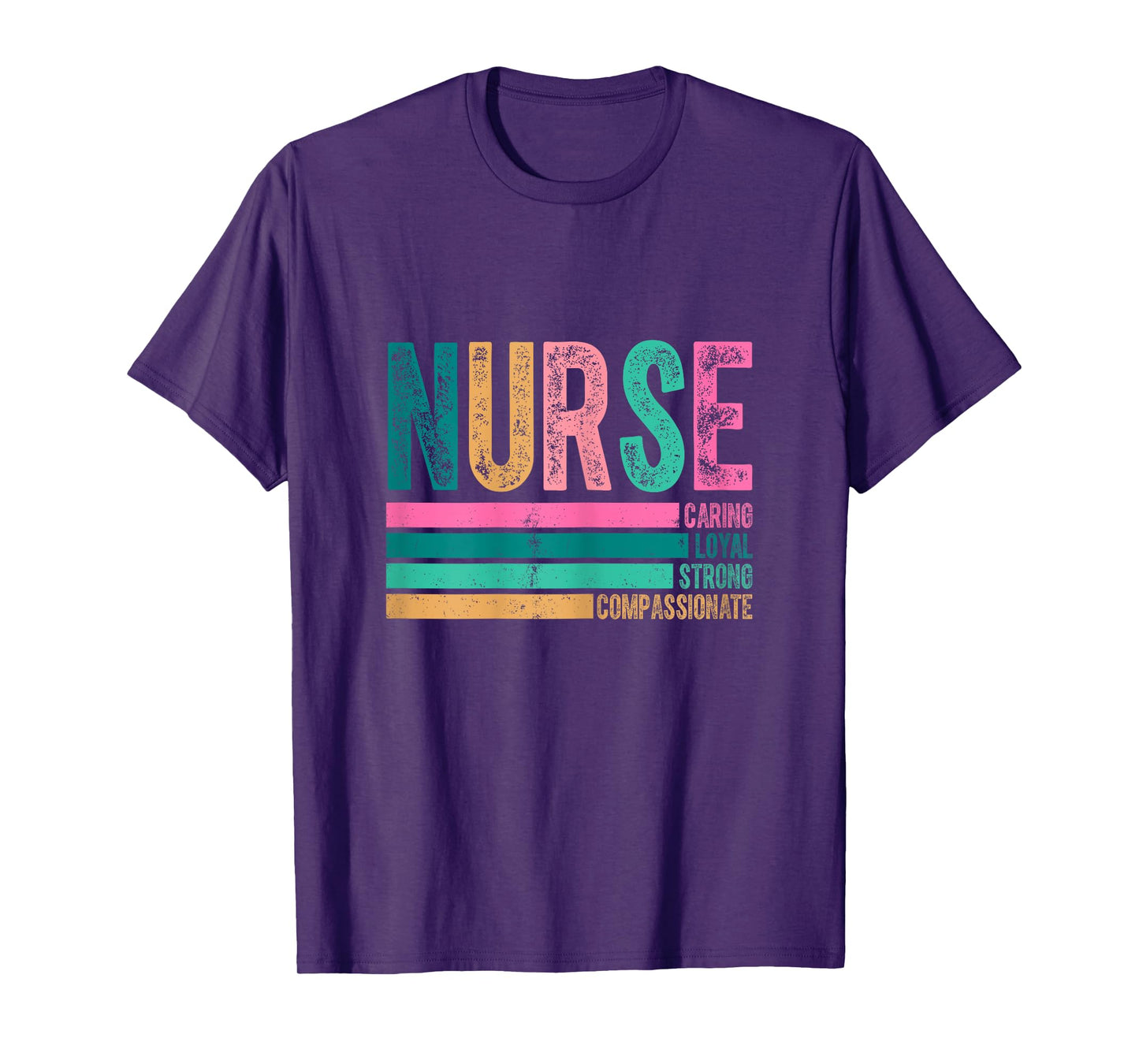 Retro Nurse Traits Design Caring Loyal Strong T-Shirt
