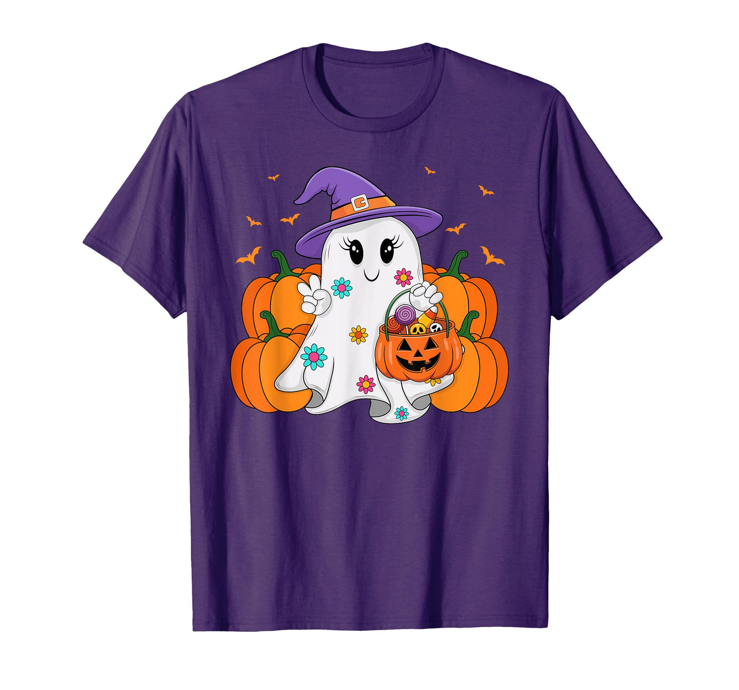 Pumpkin Fall Halloween Costume Funny Spooky Season Ghost T-Shirt