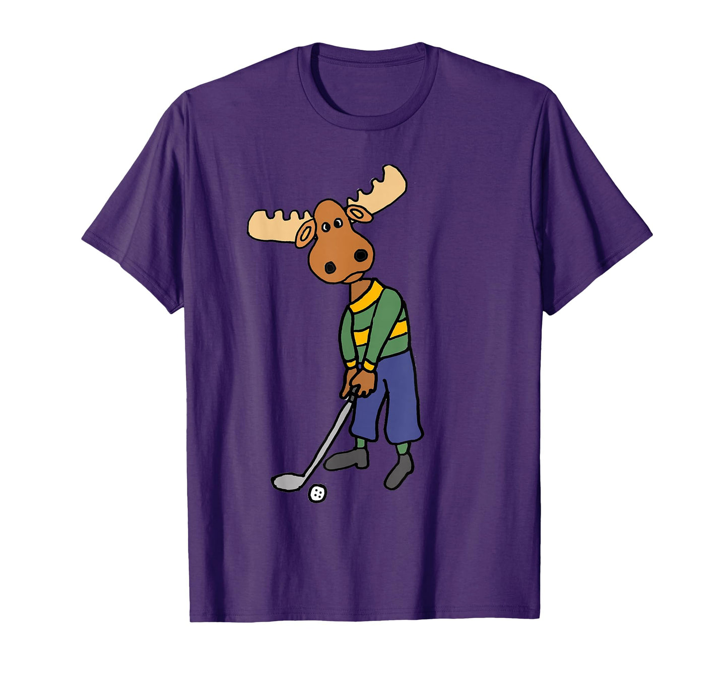 Smileteessports Funny Moose Playing Golf Sports Cartoon T-Shirt