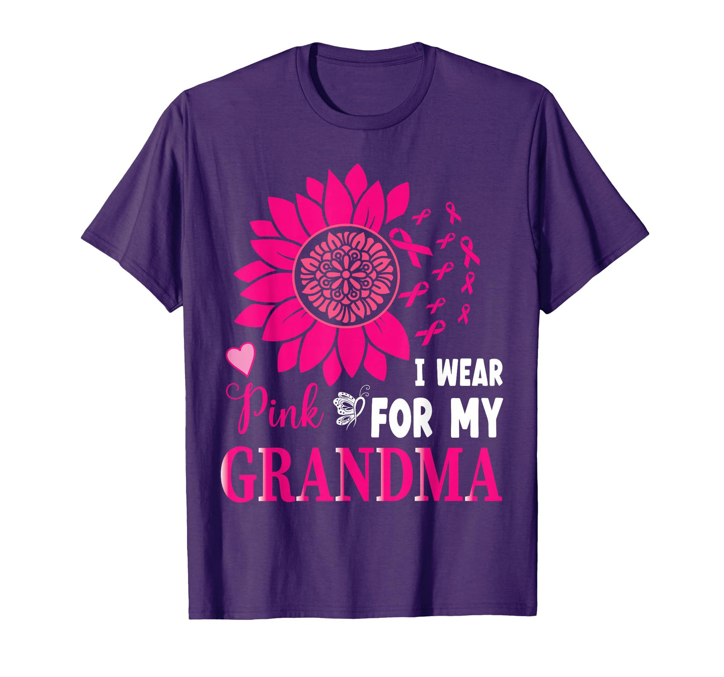 I Wear Pink For My Grandma Breast Cancer Awareness Gifts Tee T-Shirt