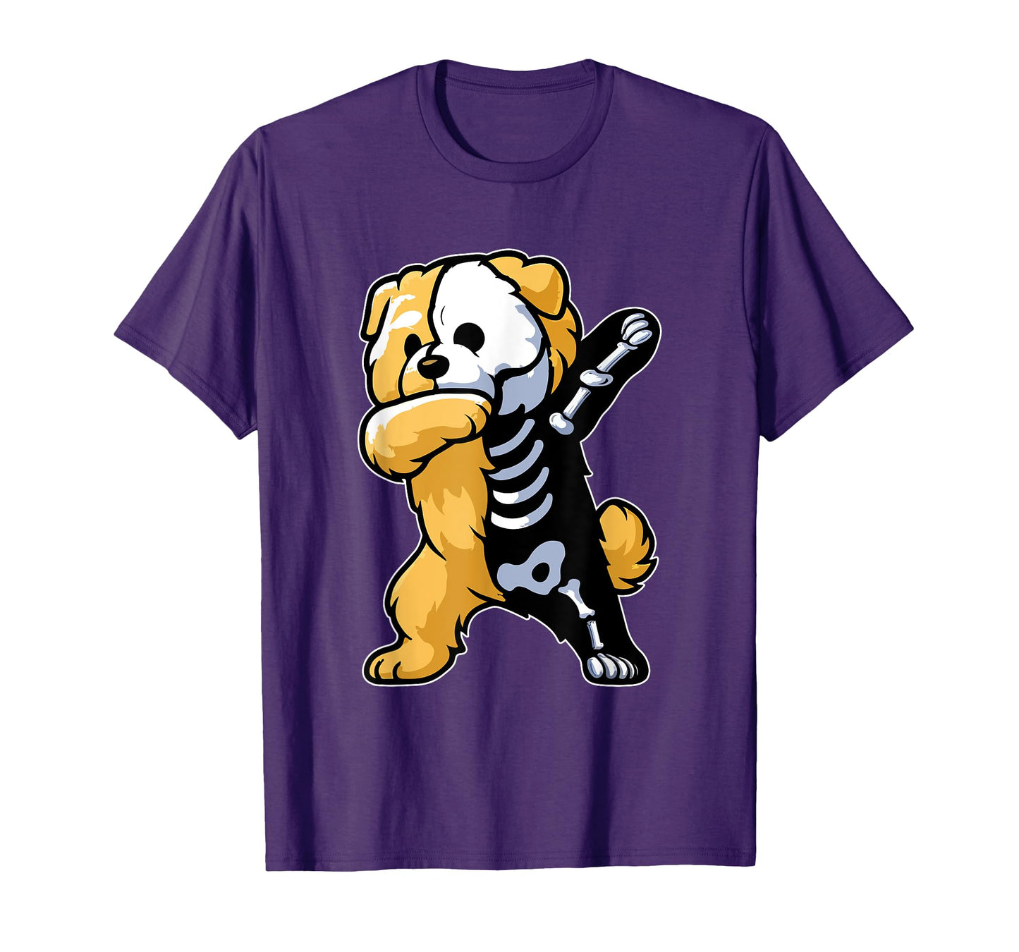 Dabbing Chow Chow Half Skeleton Halloween Costume Owner T-Shirt