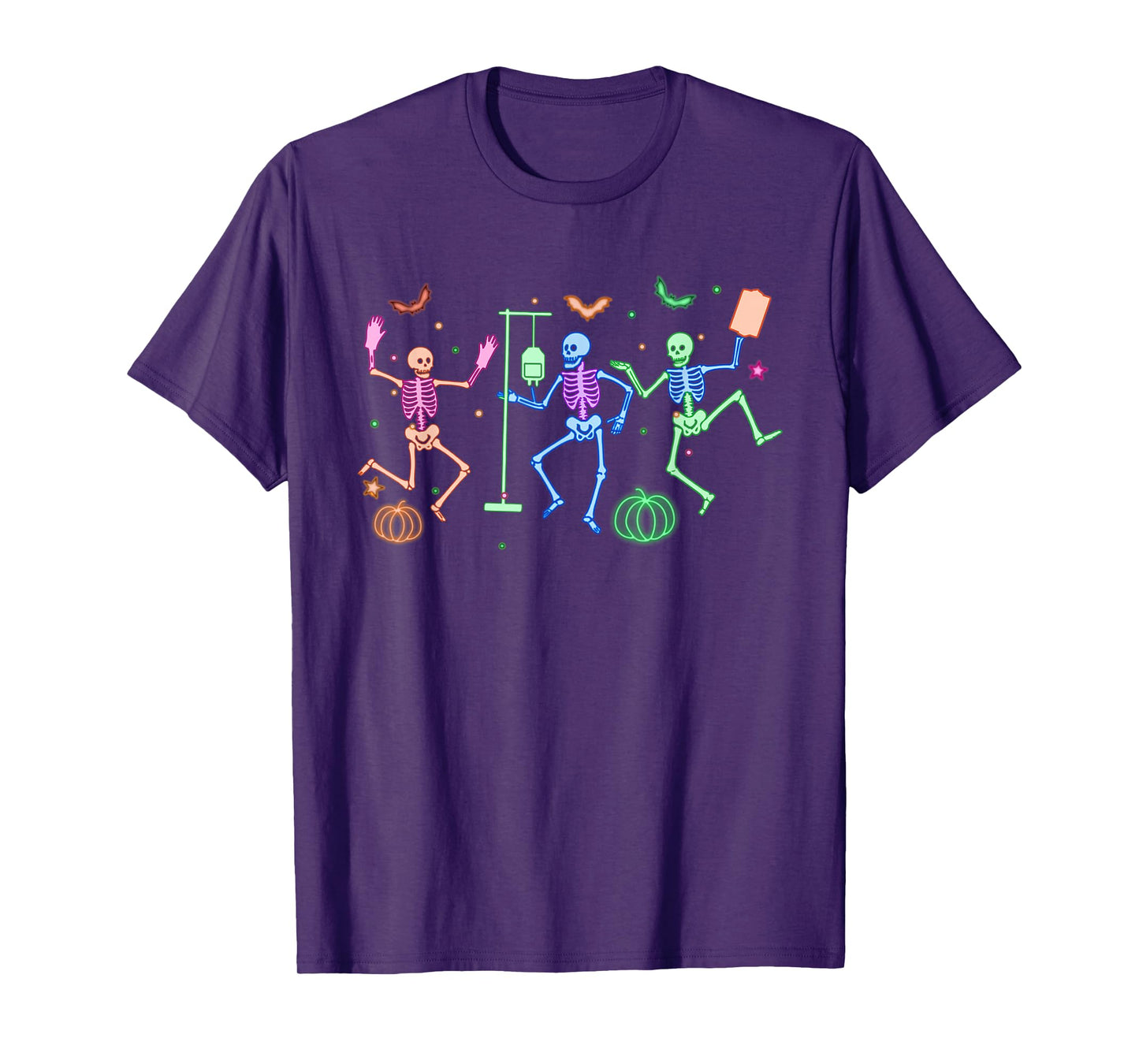 Funny Nurse Skeleton Halloween Healthcare Crew Skeleton T-Shirt