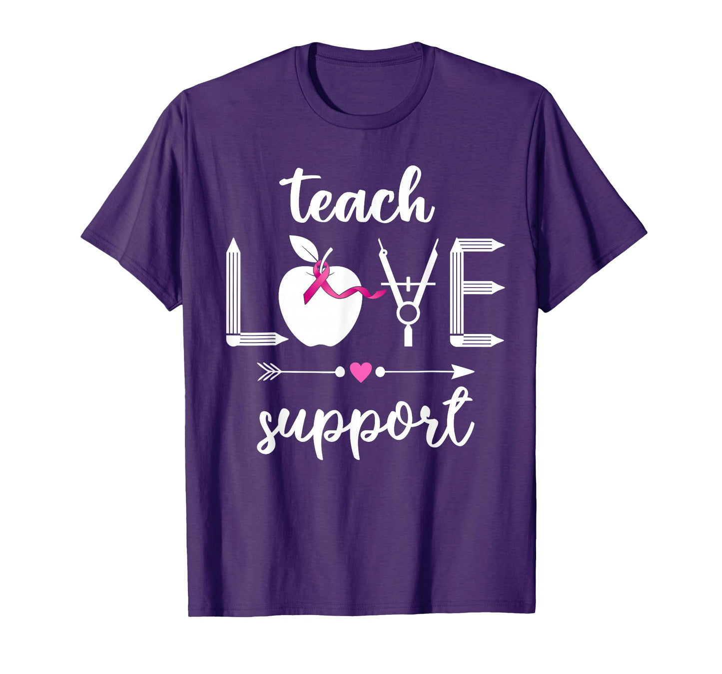 Math Teacher Breast Cancer Awareness Men Women T-Shirt
