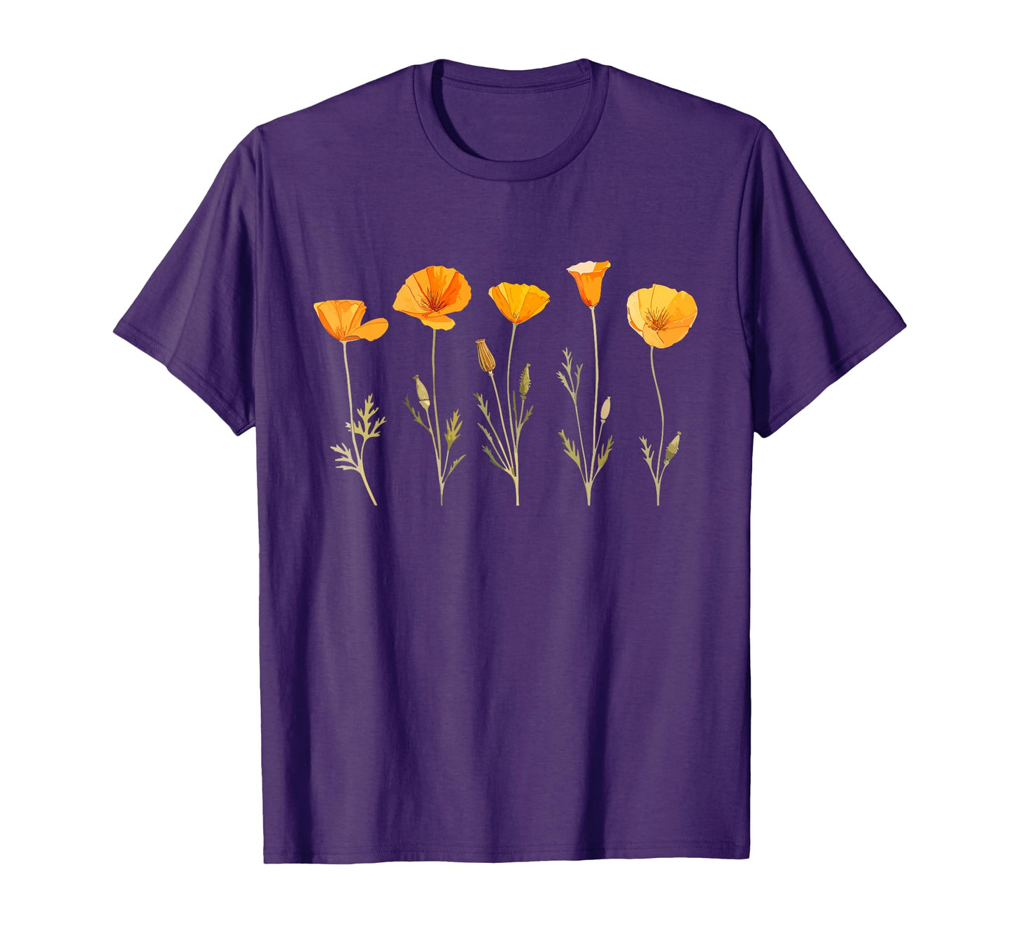 Vintage California Poppy Flower T-Shirt