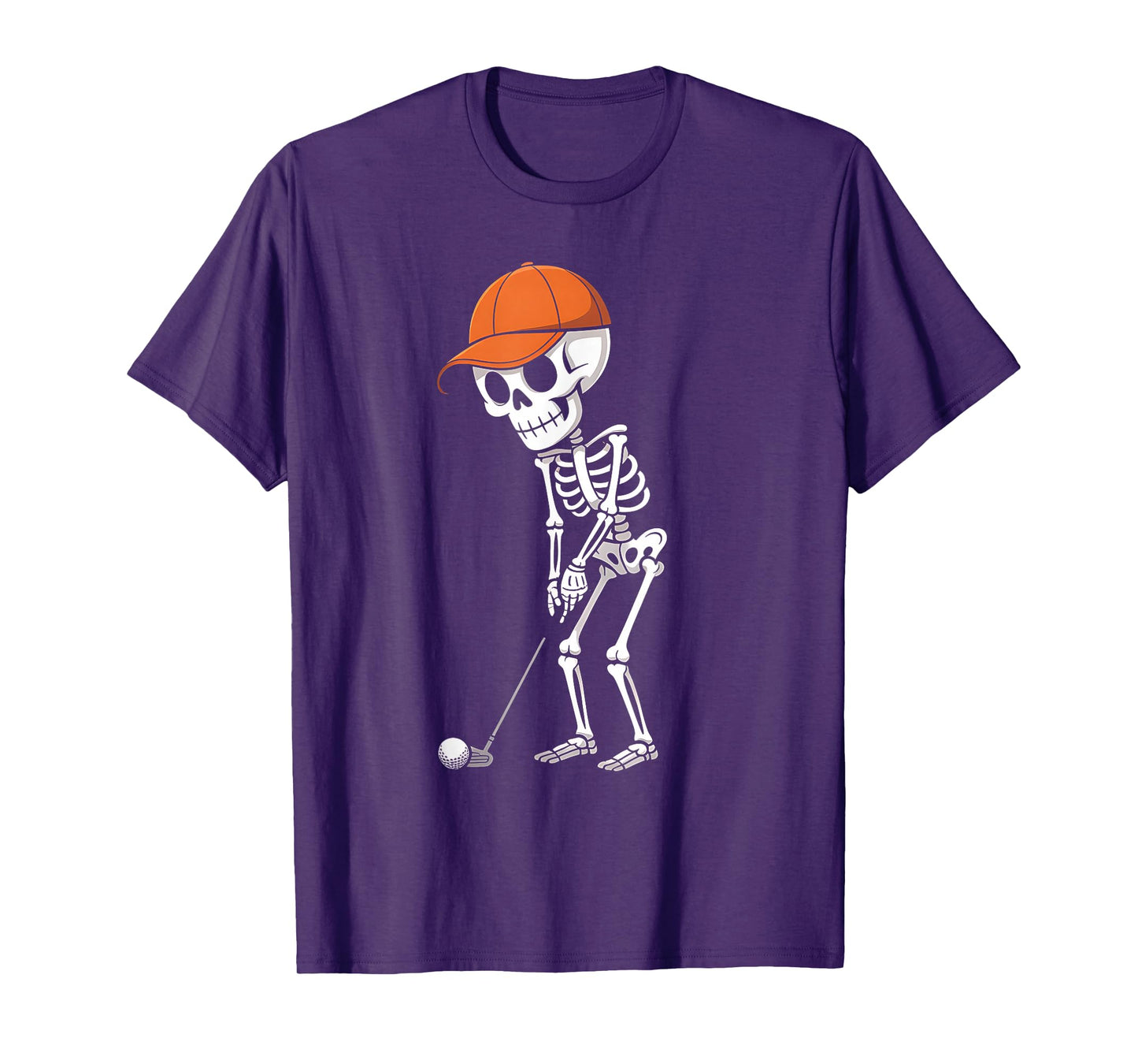 Skeleton Golf Halloween Golfer Golf Player Funny Men Dad T-Shirt