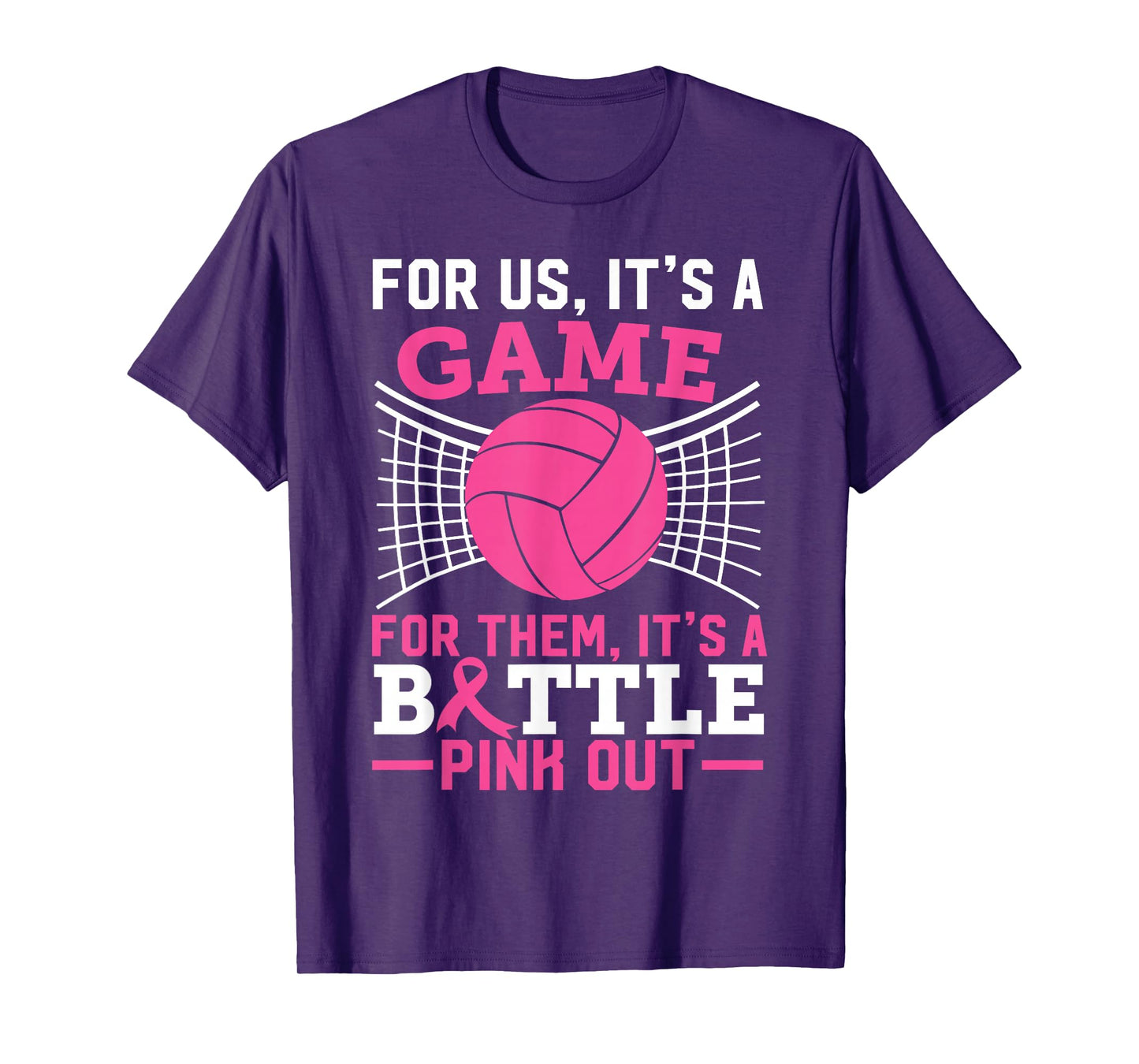 Pink Out Breast Cancer Volleyball Ball Lover Women Teen Girl T-Shirt