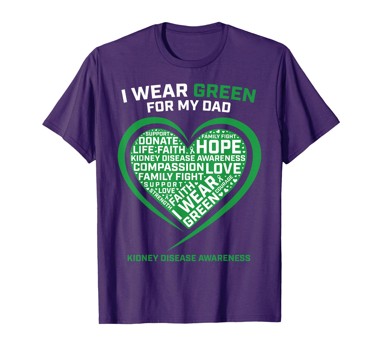 Men Women Kids Gifts Dad Kidney Transplant Disease Awareness T-Shirt