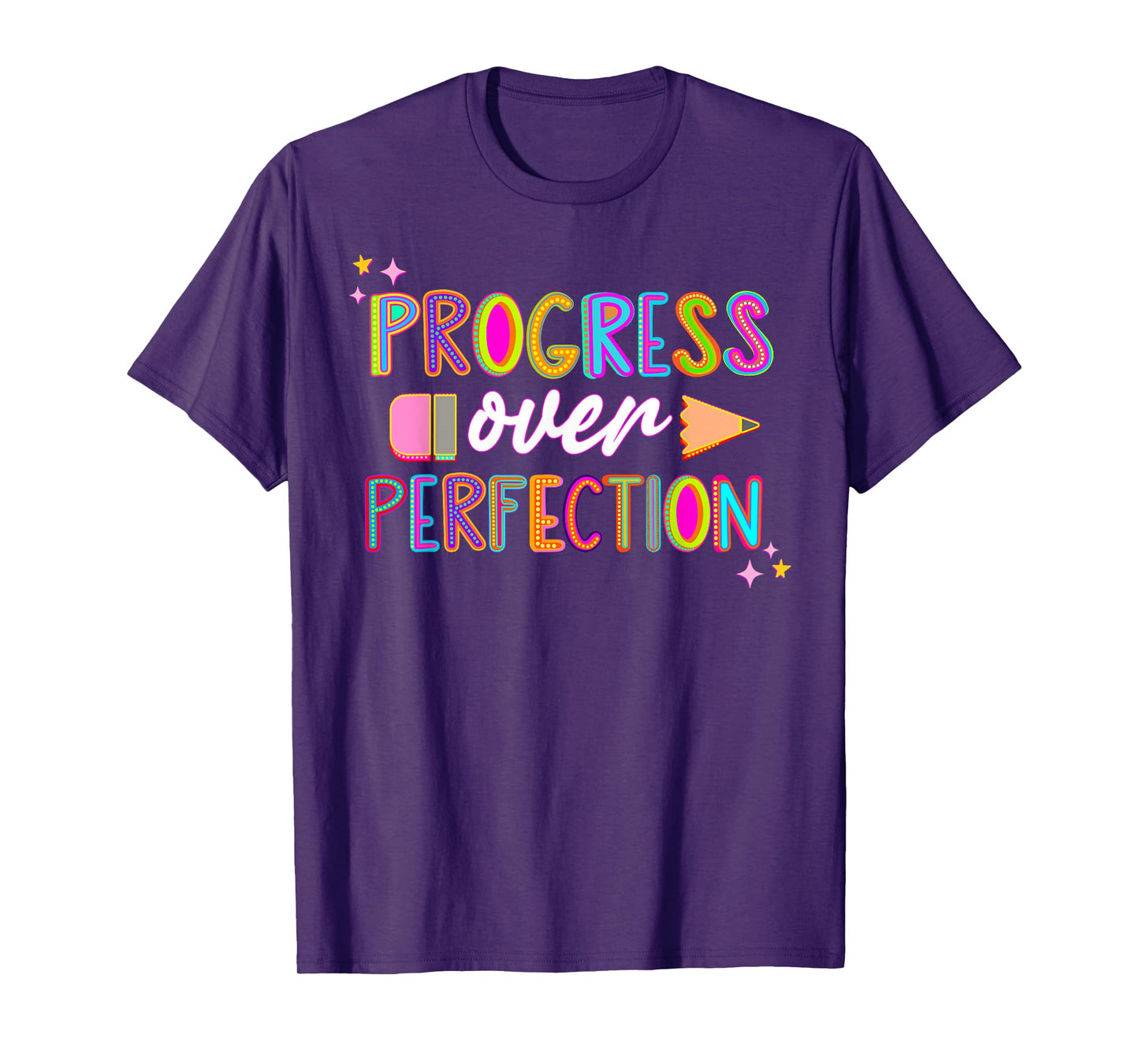 Progress Over Perfection Teacher Back To School First Day T-Shirt