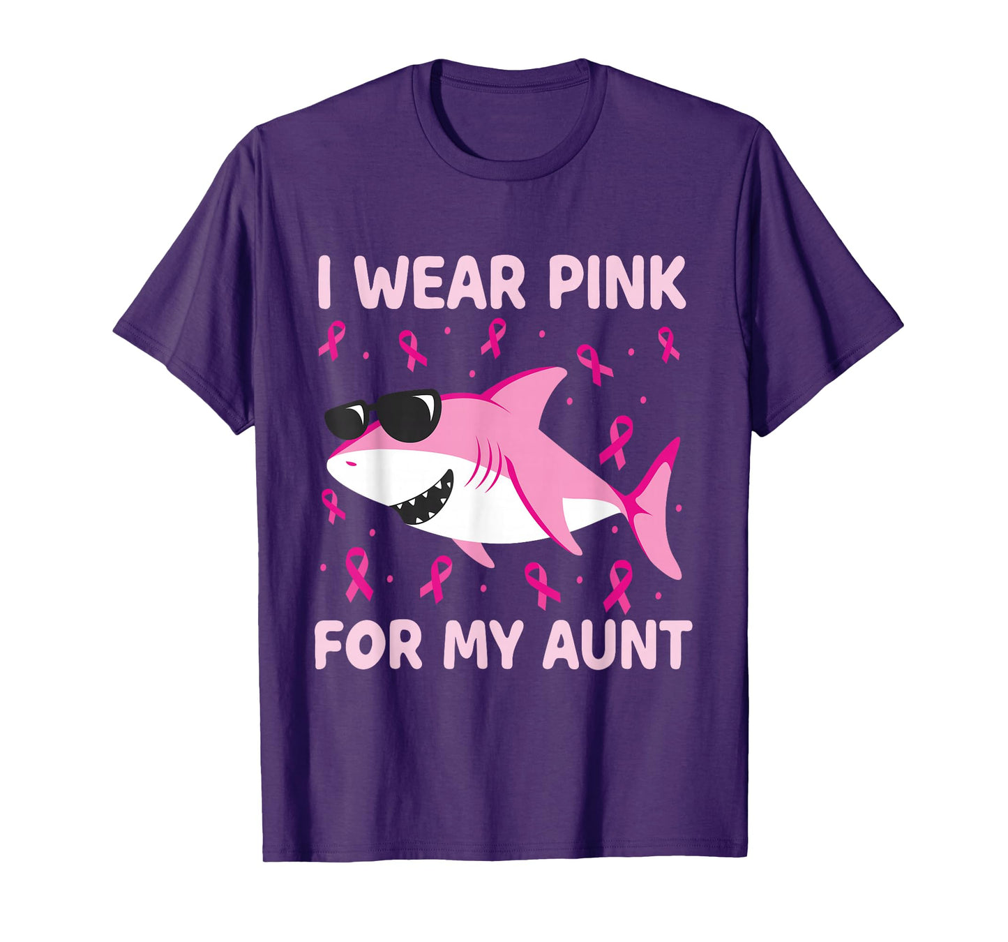 Shark I Wear Pink For My Aunt Breast Cancer Kids Boy T-Shirt