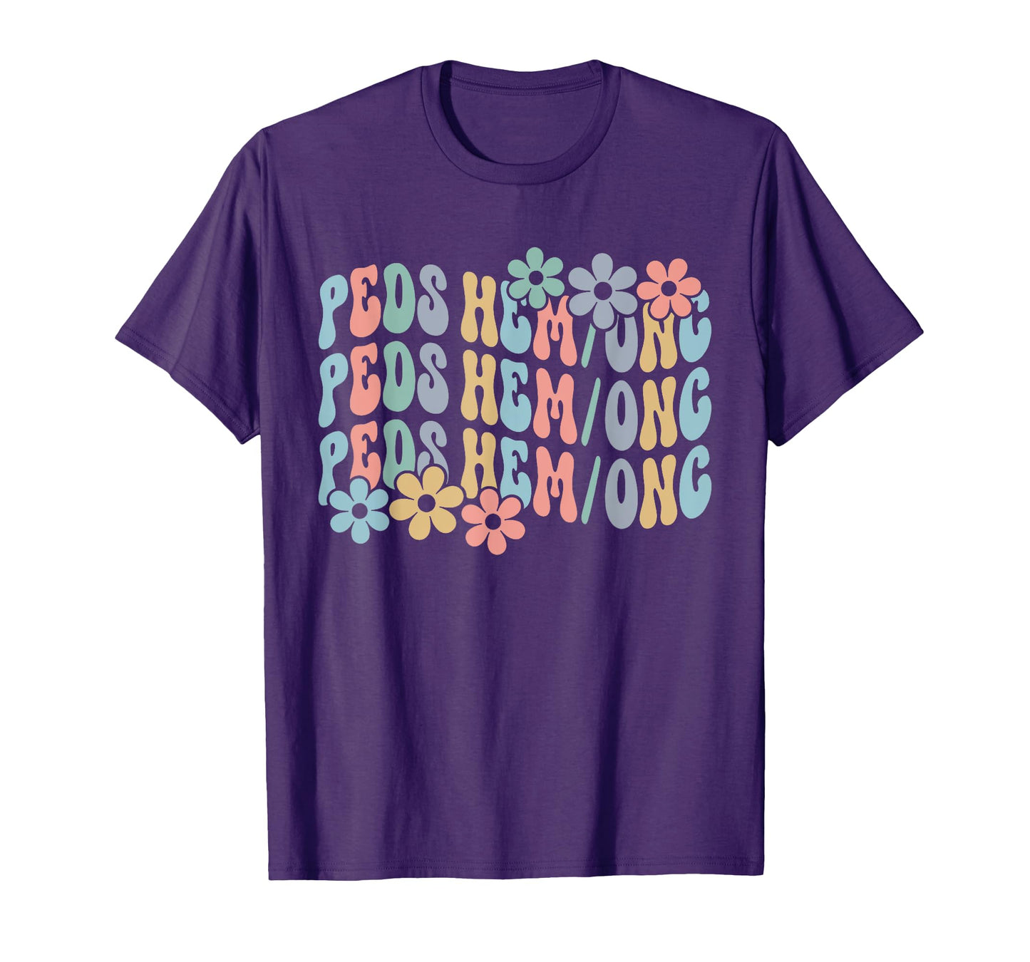Retro Pediatric Hematology Oncology Boho Cancer Nurse T-Shirt