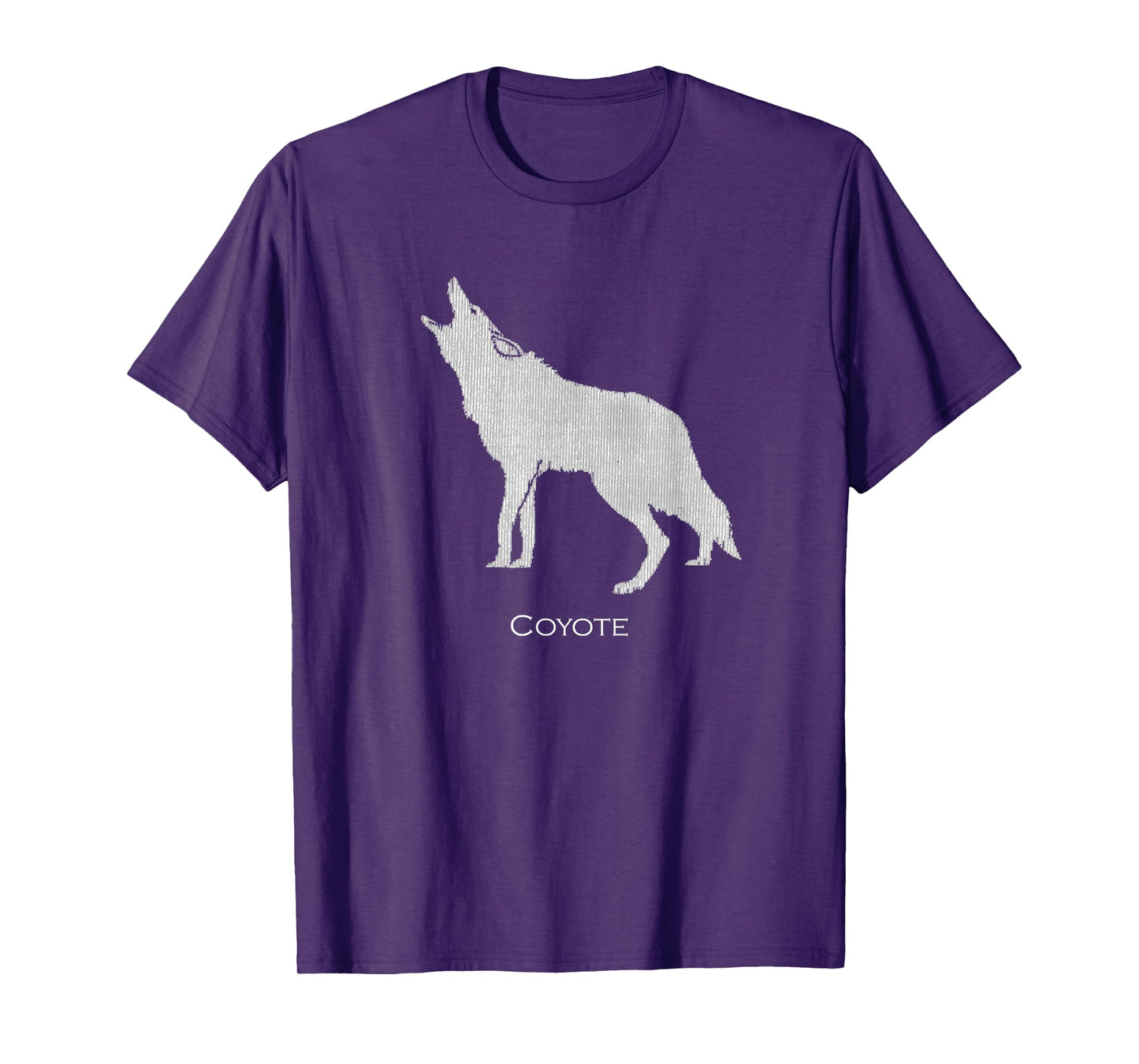 Howling Coyote Drawing Silhouette Style T-Shirt