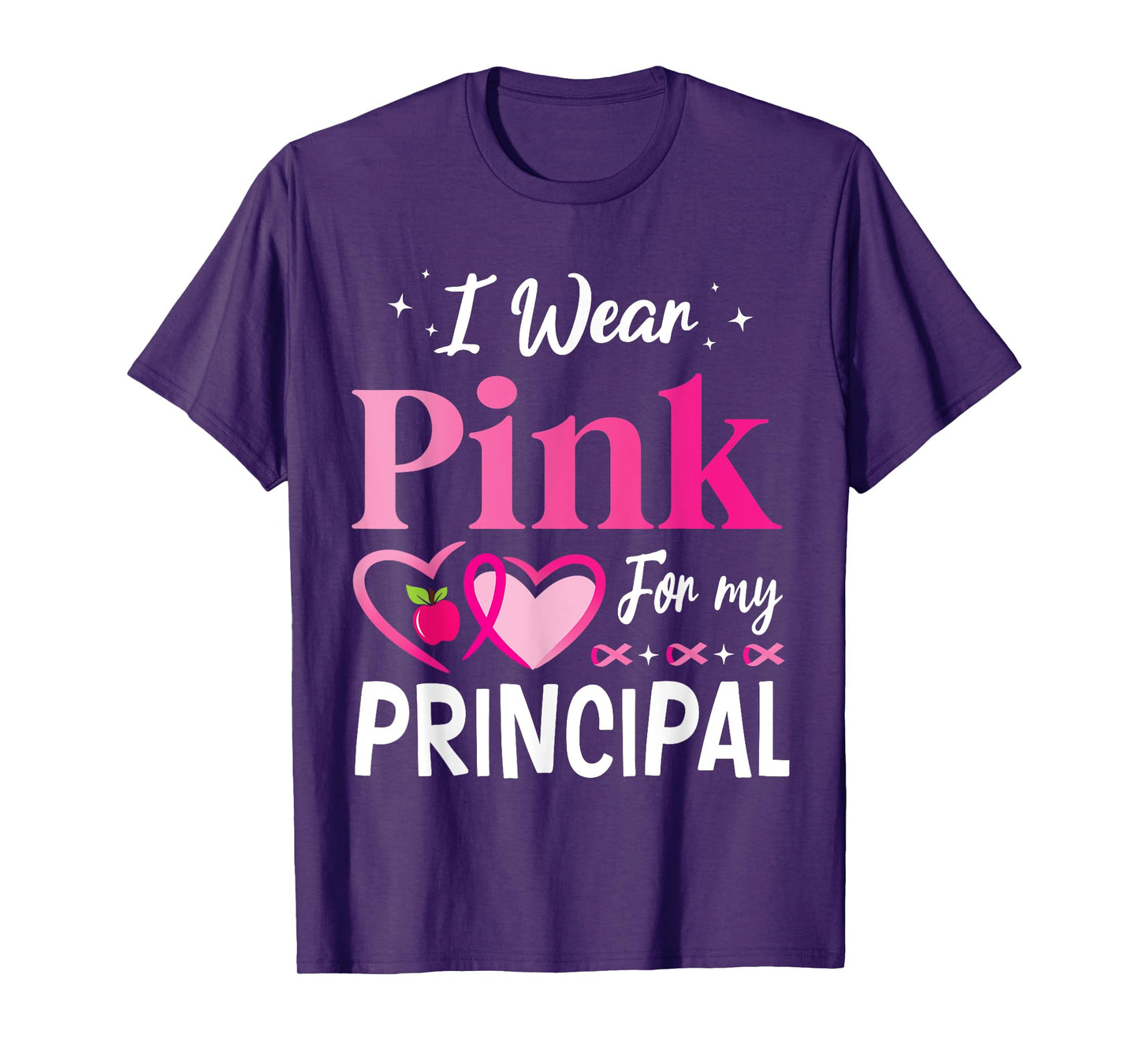 Hearts Together I Wear Pink For My PRINCIPAL Breast Cancer T-Shirt
