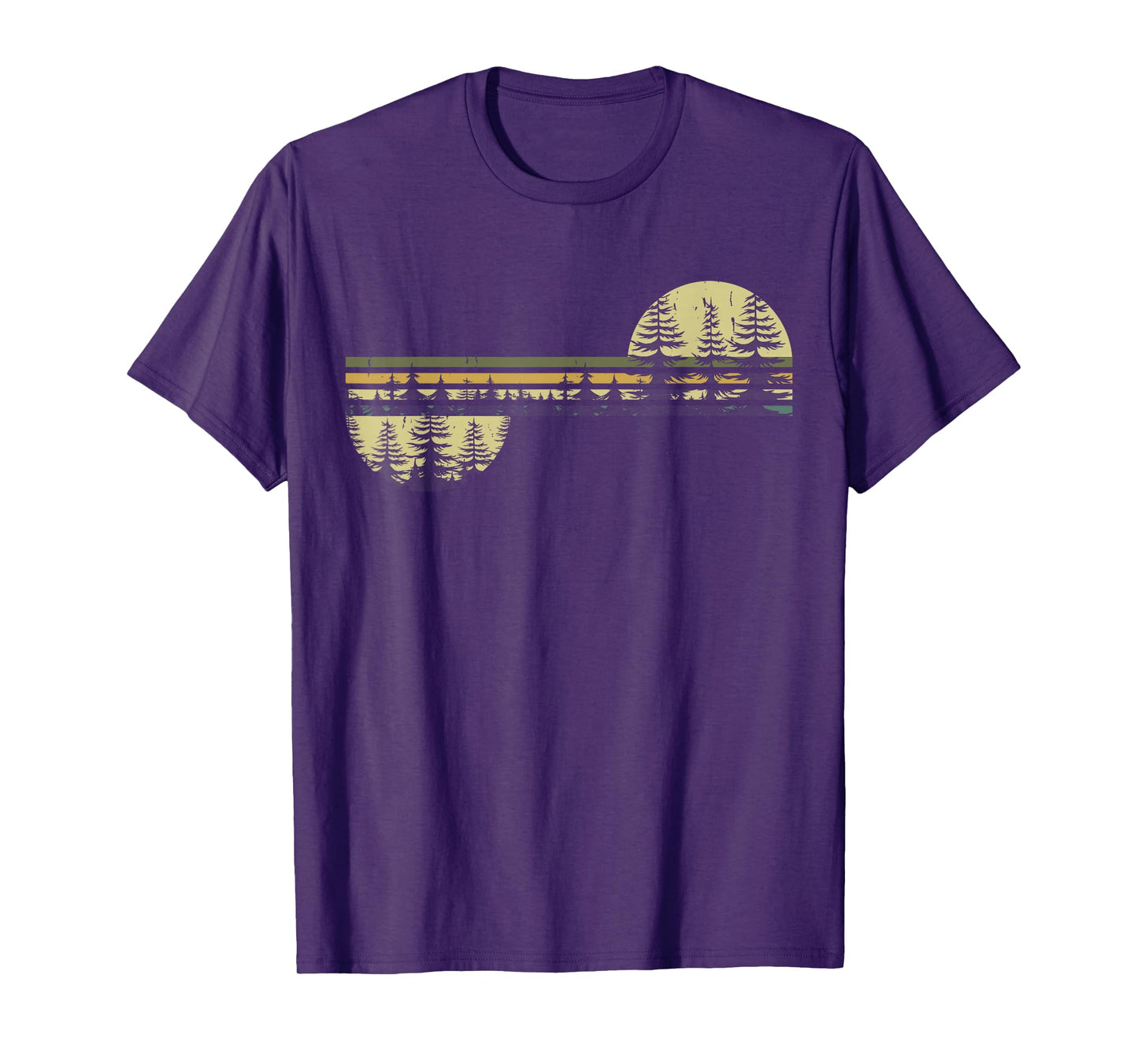 Retro Forest Trees Outdoors Nature Women Men Vintage Graphic T-Shirt
