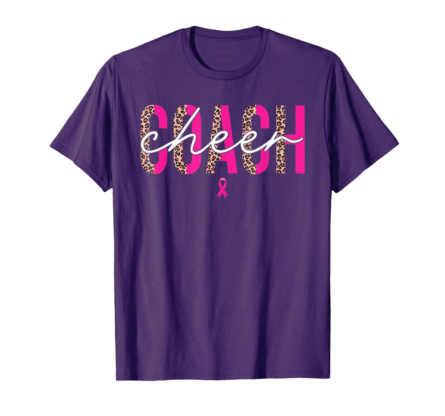 Football Cheer Coach Pink Ribbon Breast Cancer Awareness T-Shirt