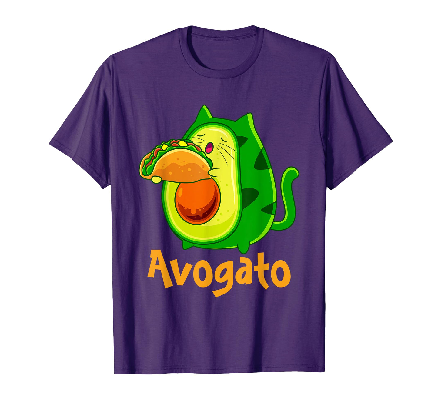 Avogato Avocato Cats Avocado with Taco Vegan Kitten T-Shirt