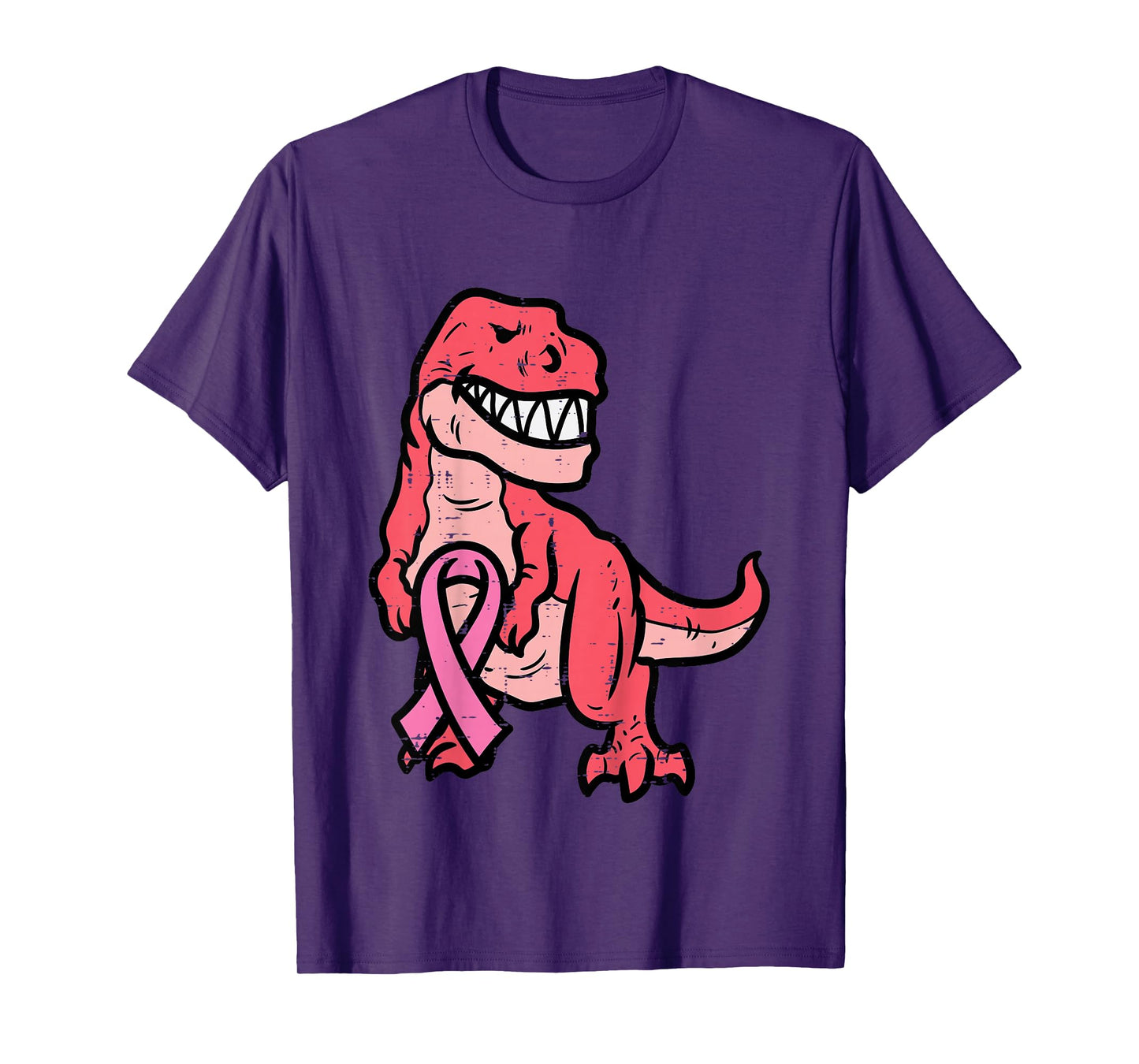 Kids Breast Cancer Awareness Dino Pink Ribbon Boys Kids Toddler T-Shirt