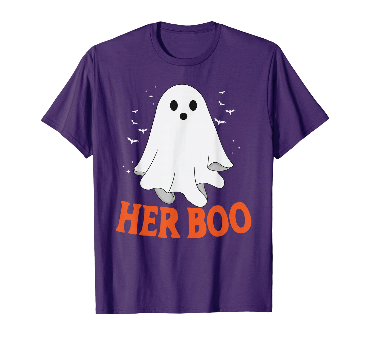 Her Boo and His Boo Funny Matching Couple Ghost Halloween T-Shirt