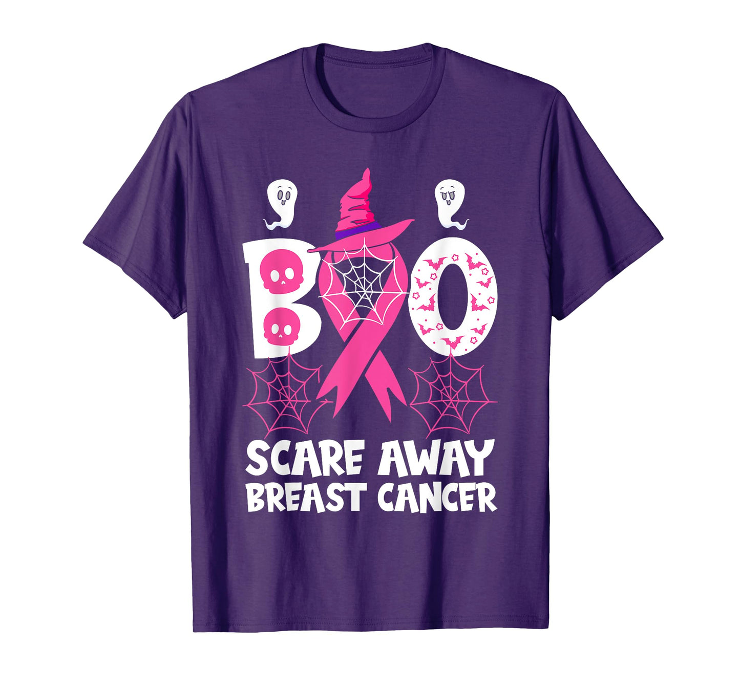 Breast Cancer Halloween Party Pink Ribbon Witch Survivor T-Shirt