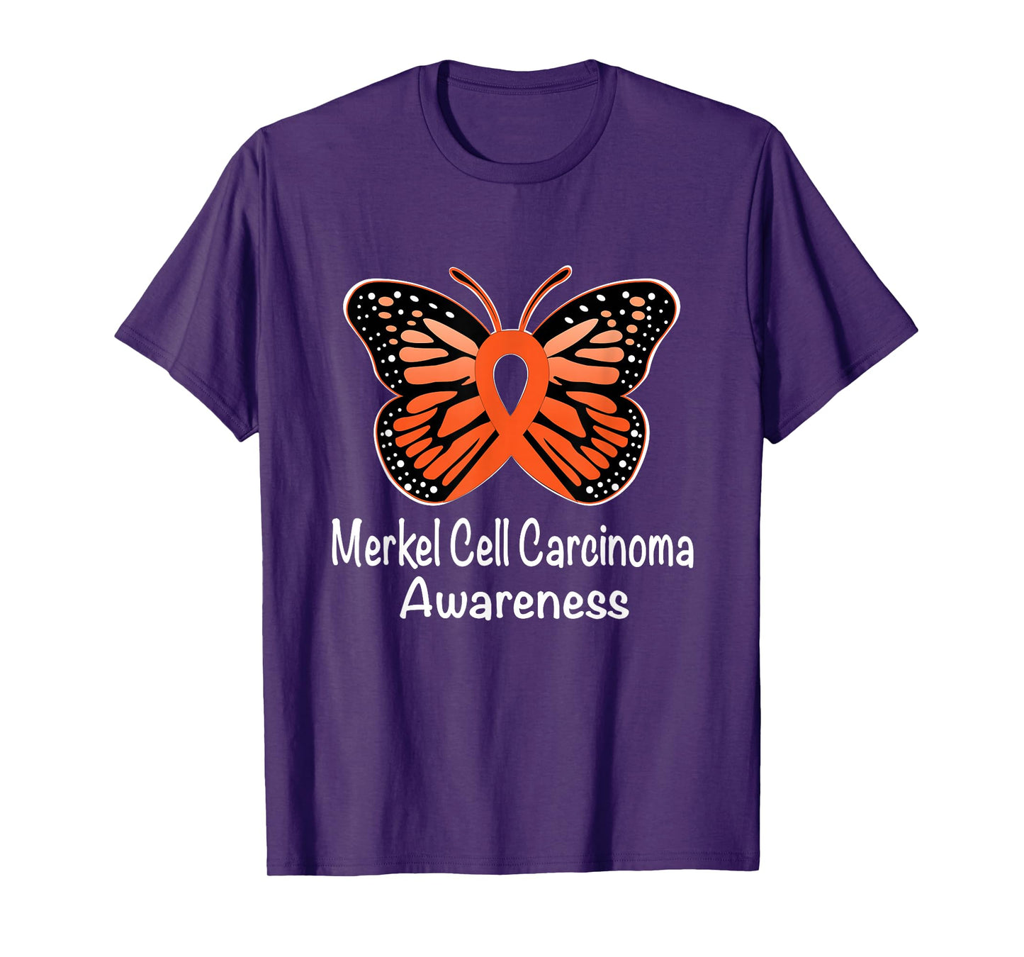 Merkel Cell Carcinoma Awareness Warrior Orange Ribbon T-Shirt