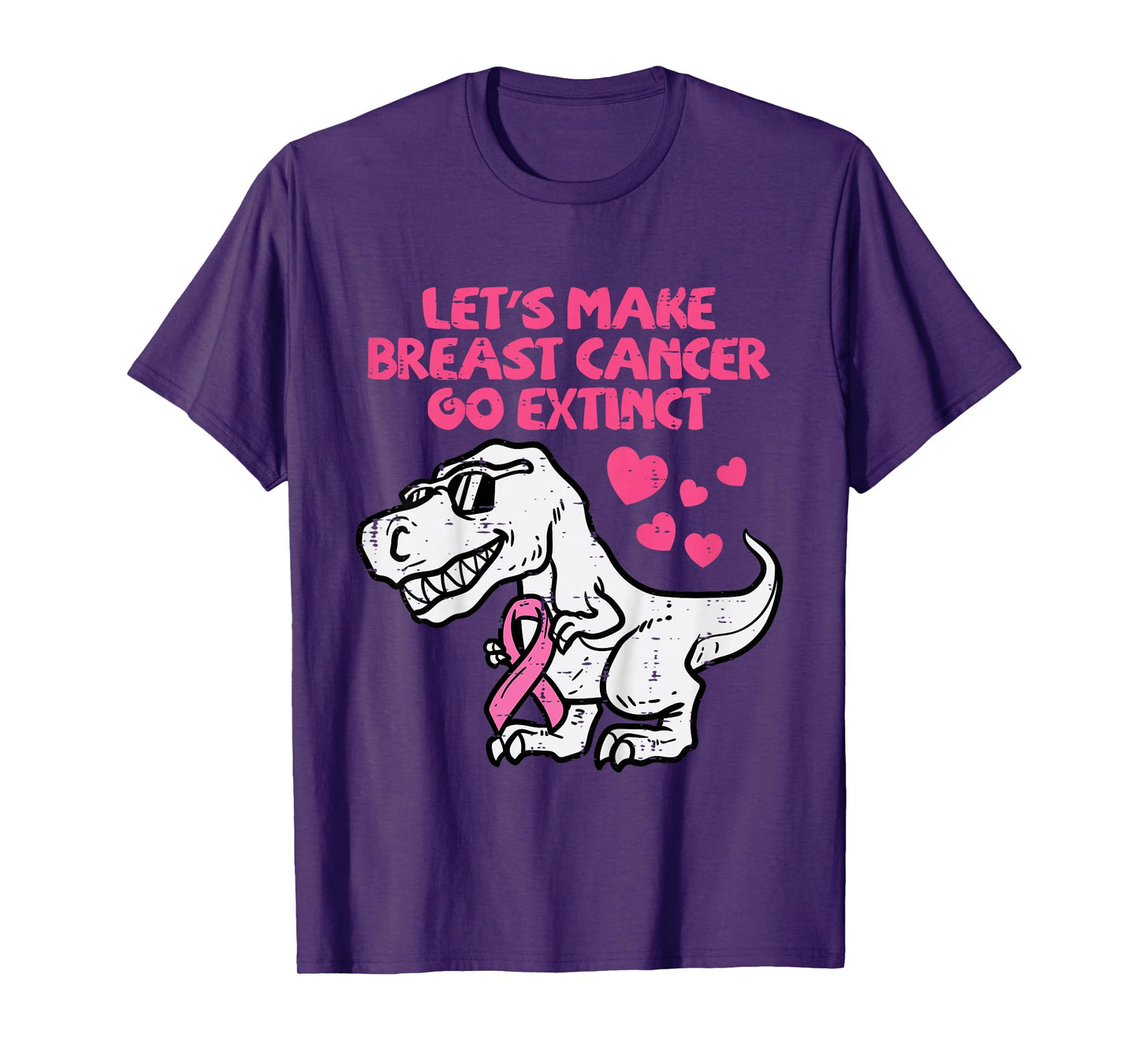 Lets Make Breast Cancer Go Extinct Trex Dino Toddler Boys T-Shirt
