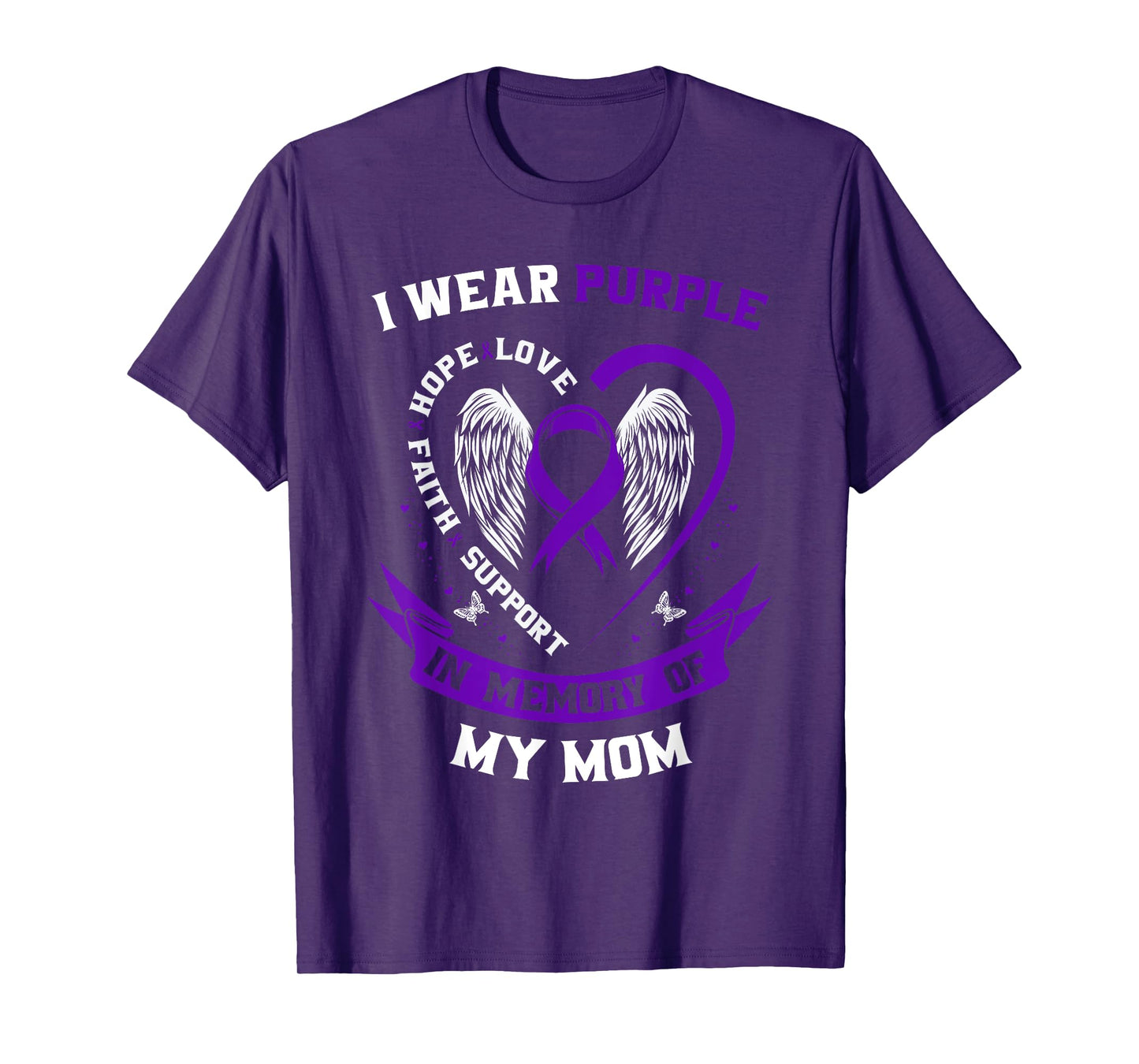 I Wear Purple In Memory of Mom Pancreatic Cancer Awareness T-Shirt