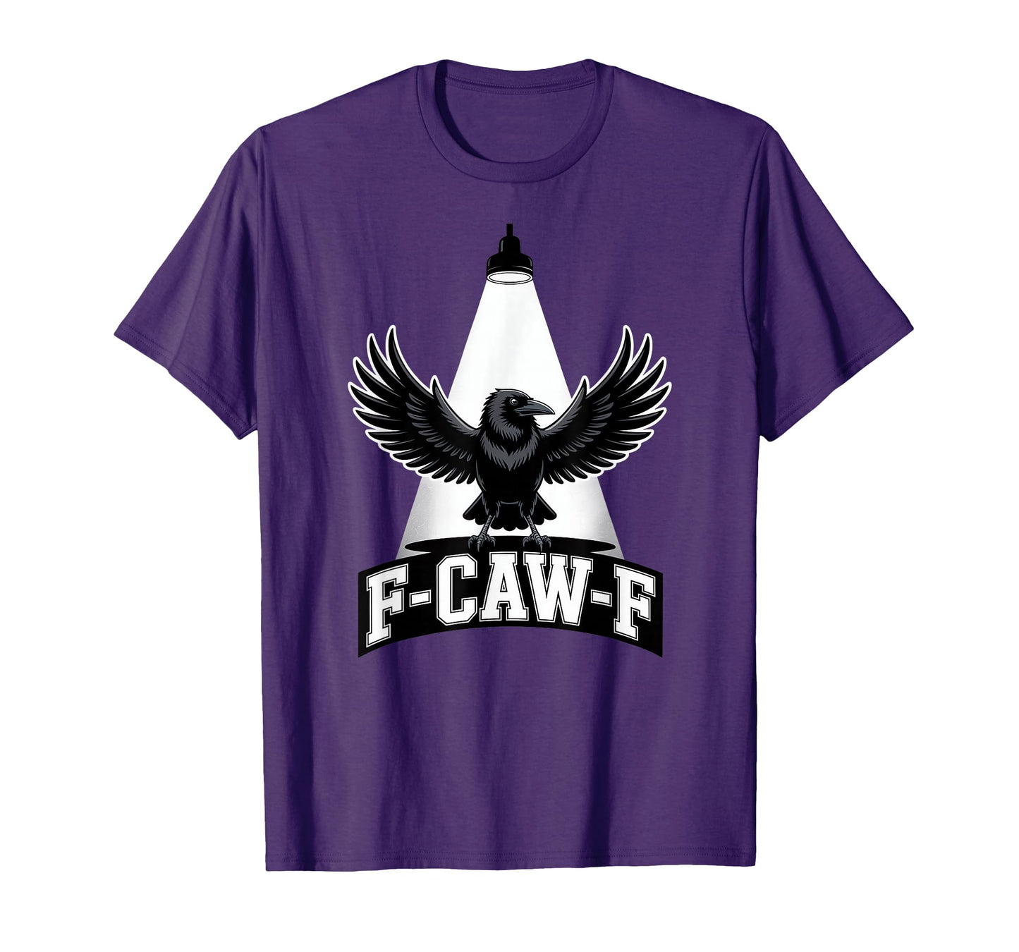 F CAW F Raven Crow Humor Spotlight Meme Phrase T-Shirt