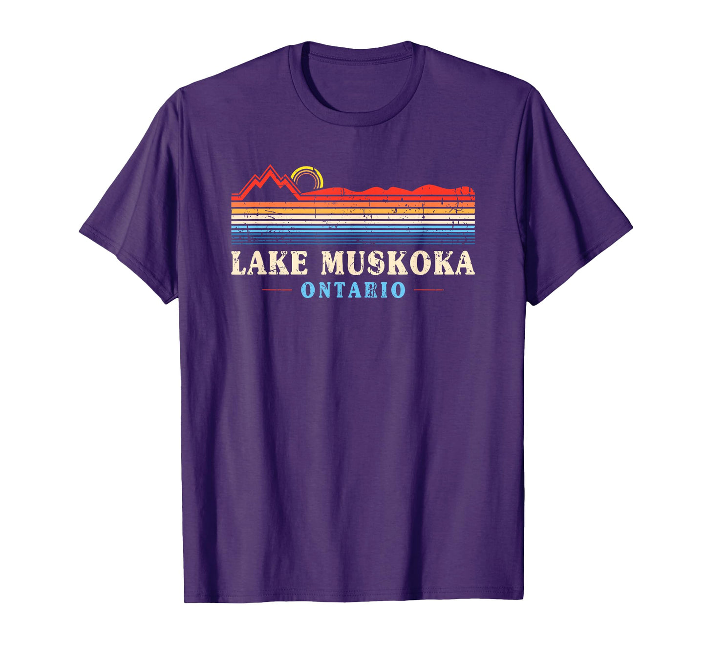 Lake Muskoka Ontario Vintage Retro Sunset T-Shirt
