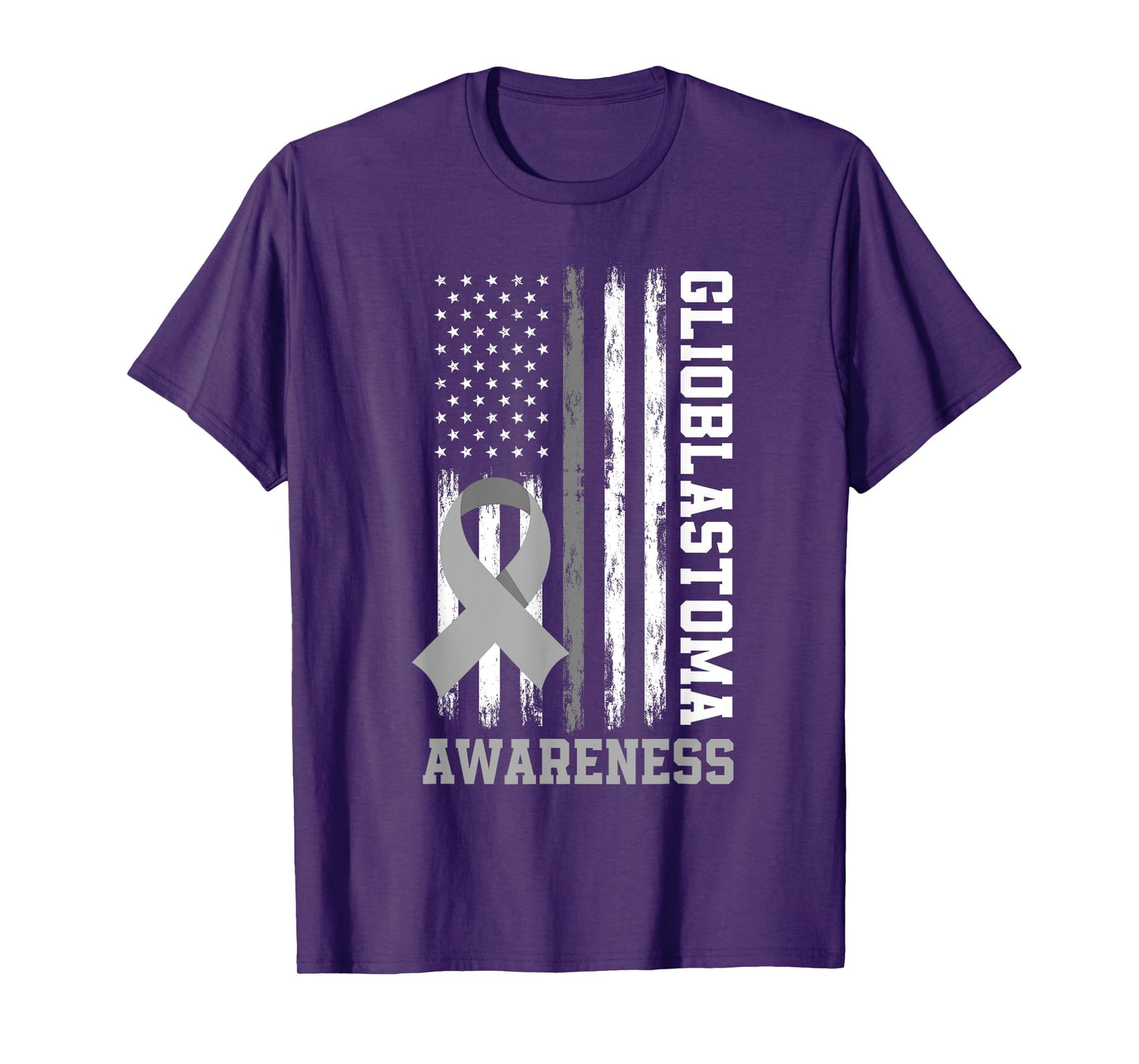 Patriotic US Flag Glioblastoma Awareness T-Shirt