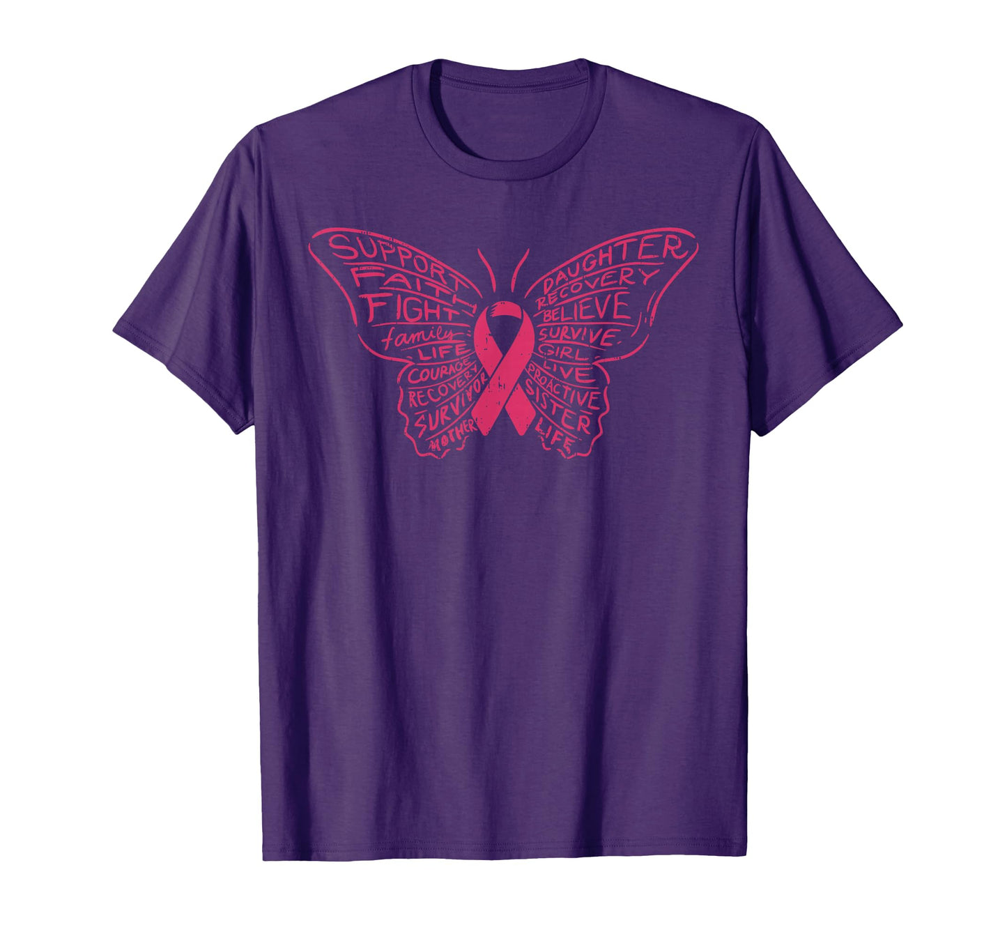 Monarch Butterfly Pink Ribbon Breast Cancer Awareness Gift T-Shirt