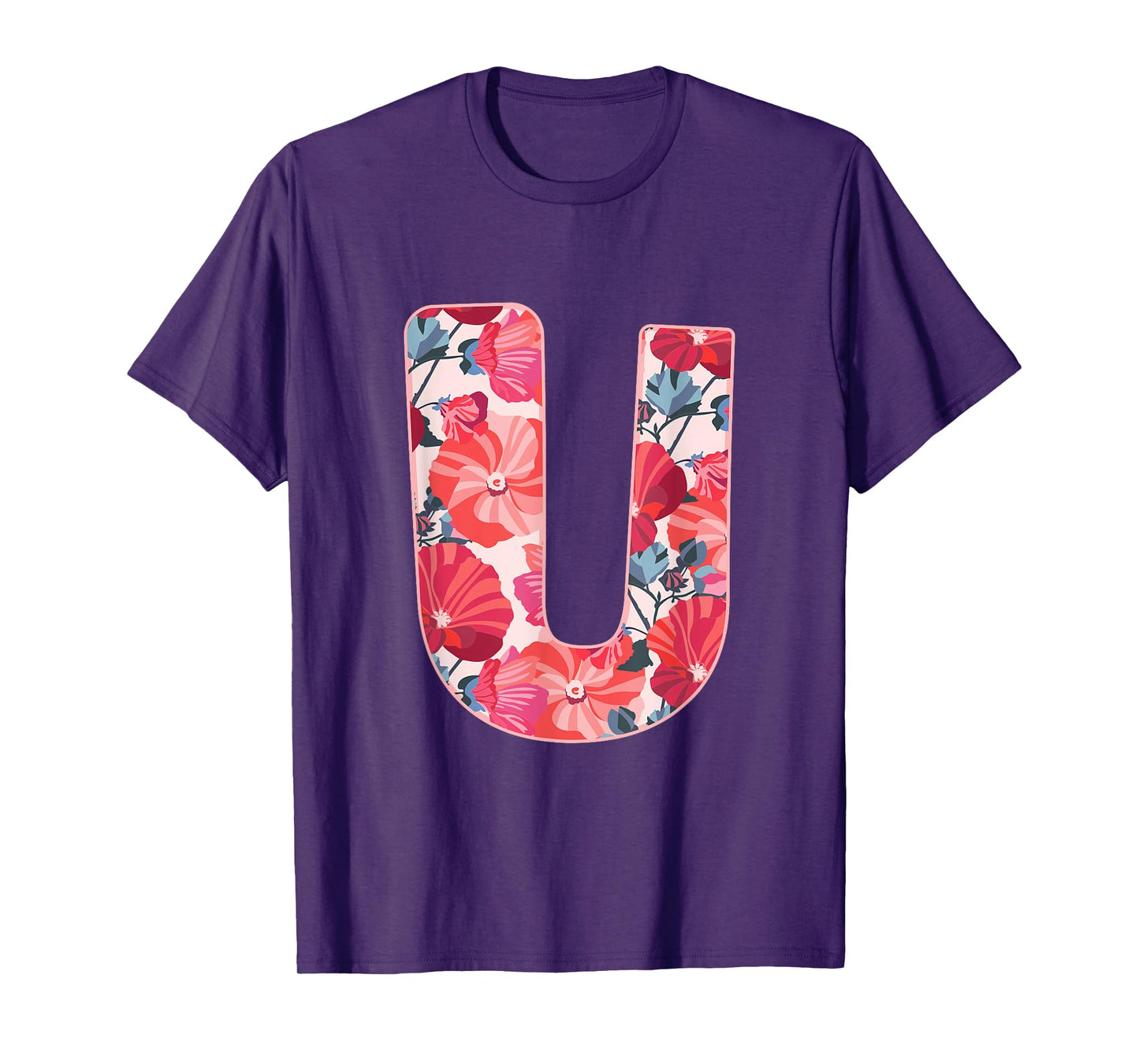 Letter U Sign Alphabet Last Name Vowels Flower Nature Gift T-Shirt