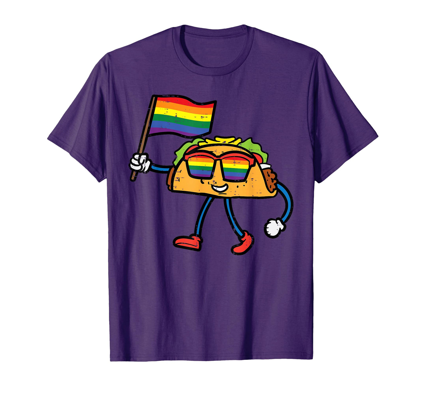 Gay Tacos Rainbow Flag LGBT Pride Month Mexican Men Women T-Shirt