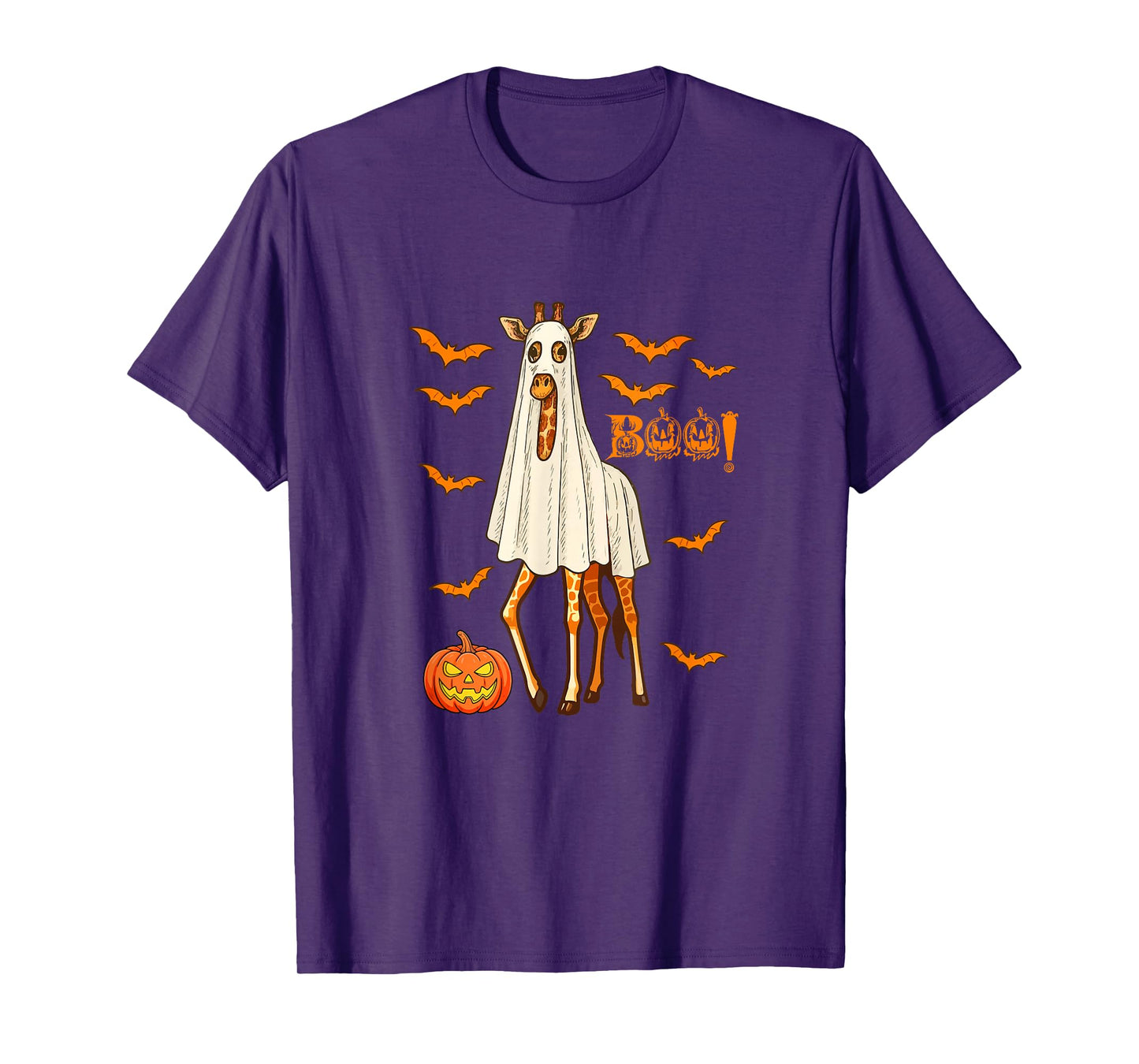 Boo Halloween Giraffe Cosplay Ghost Costume Animal Lover T-Shirt