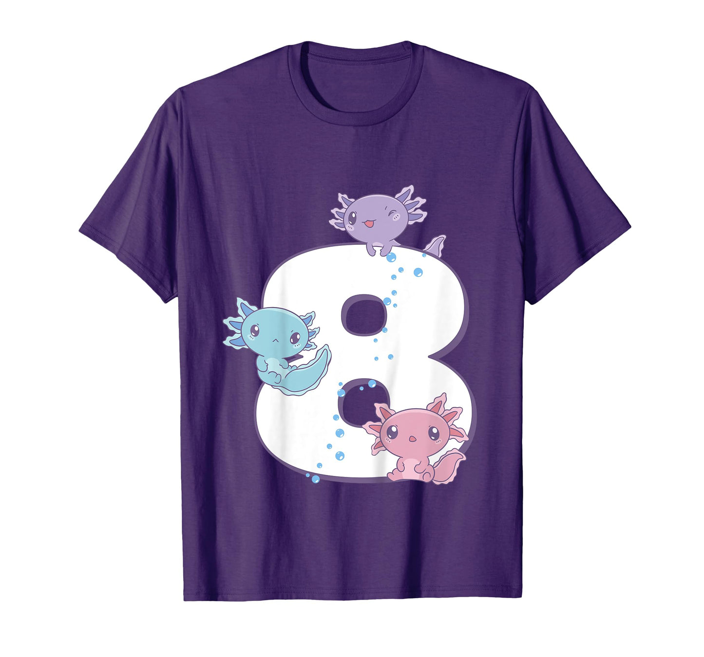 Axolotl 8th Birthday - I'm 8 Daughter Girl's Birthday Party T-Shirt