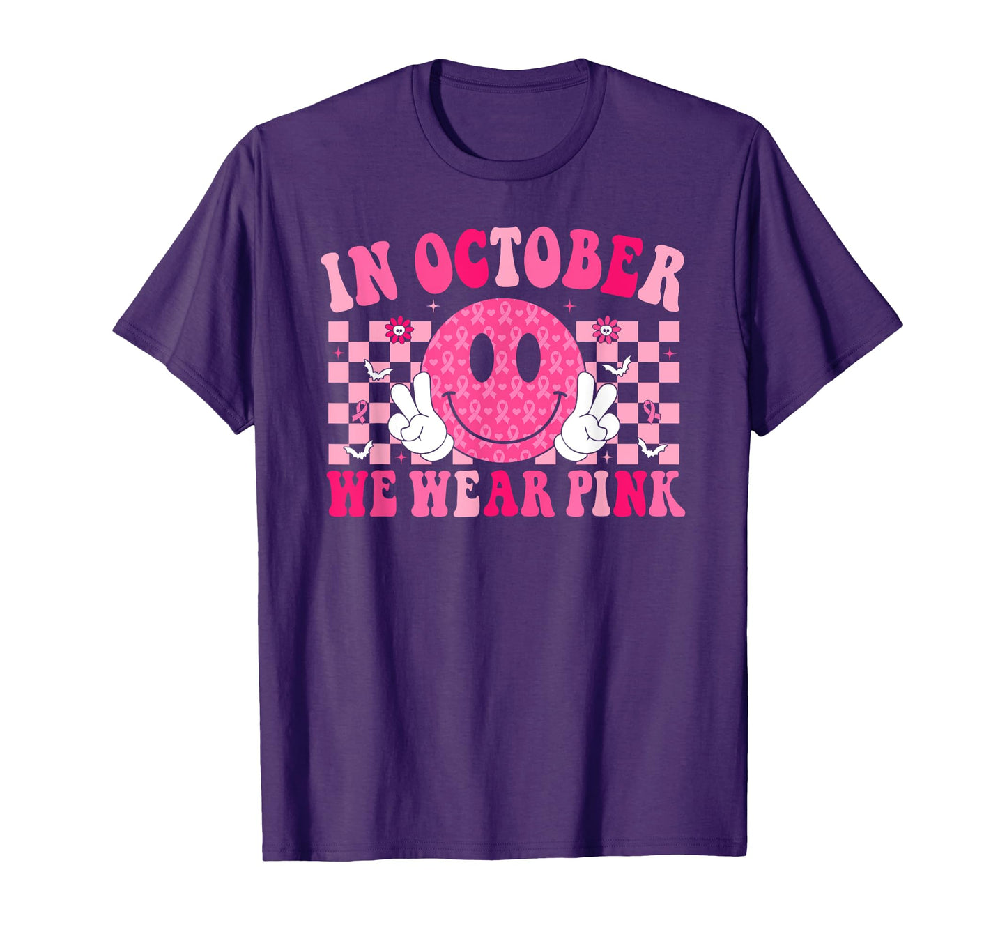 Breast Cancer Shirt Women Retro In October We Wear Pink T-Shirt