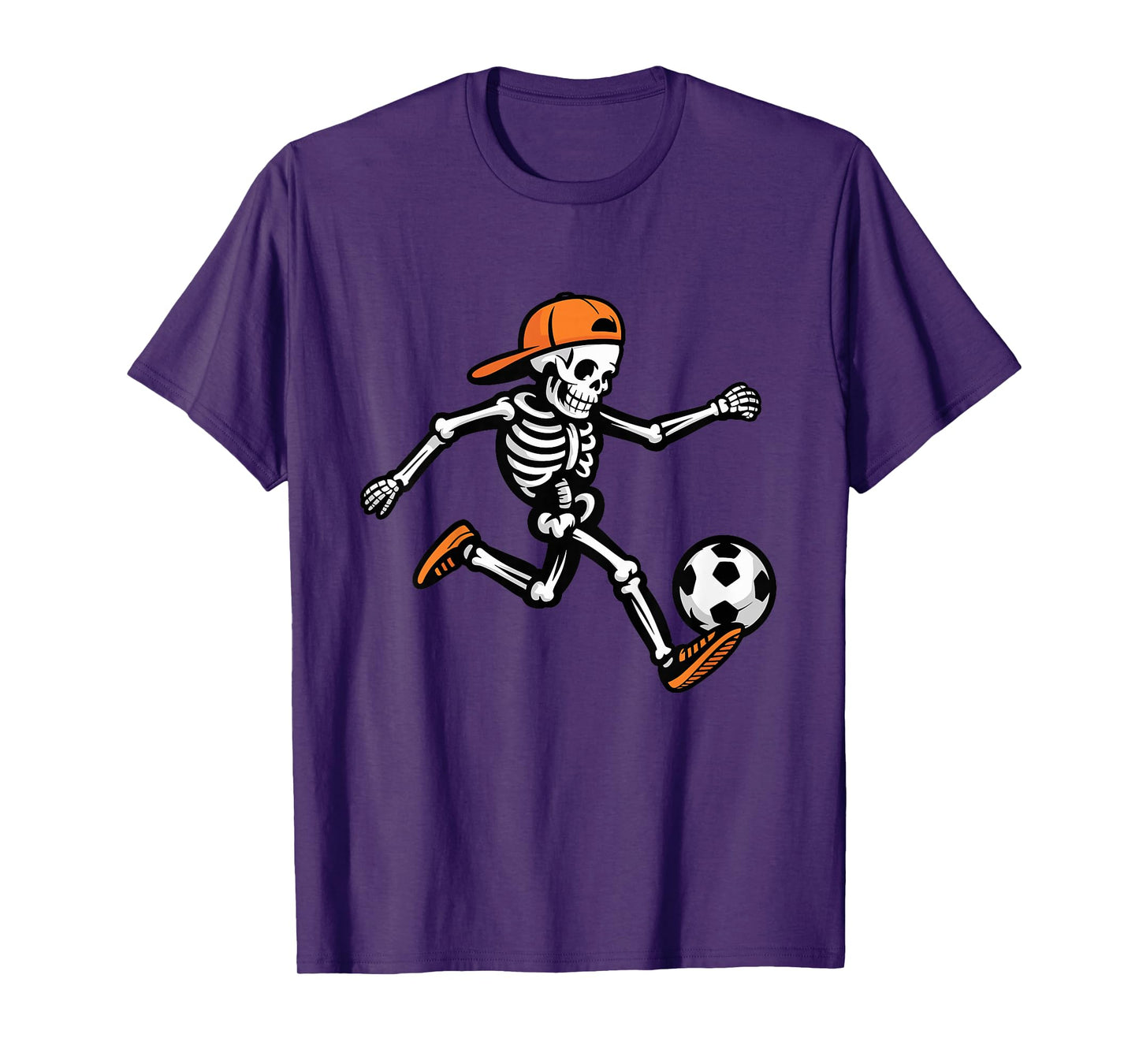 Kids Funny Halloween Skeleton Soccer Football Costume T-Shirt