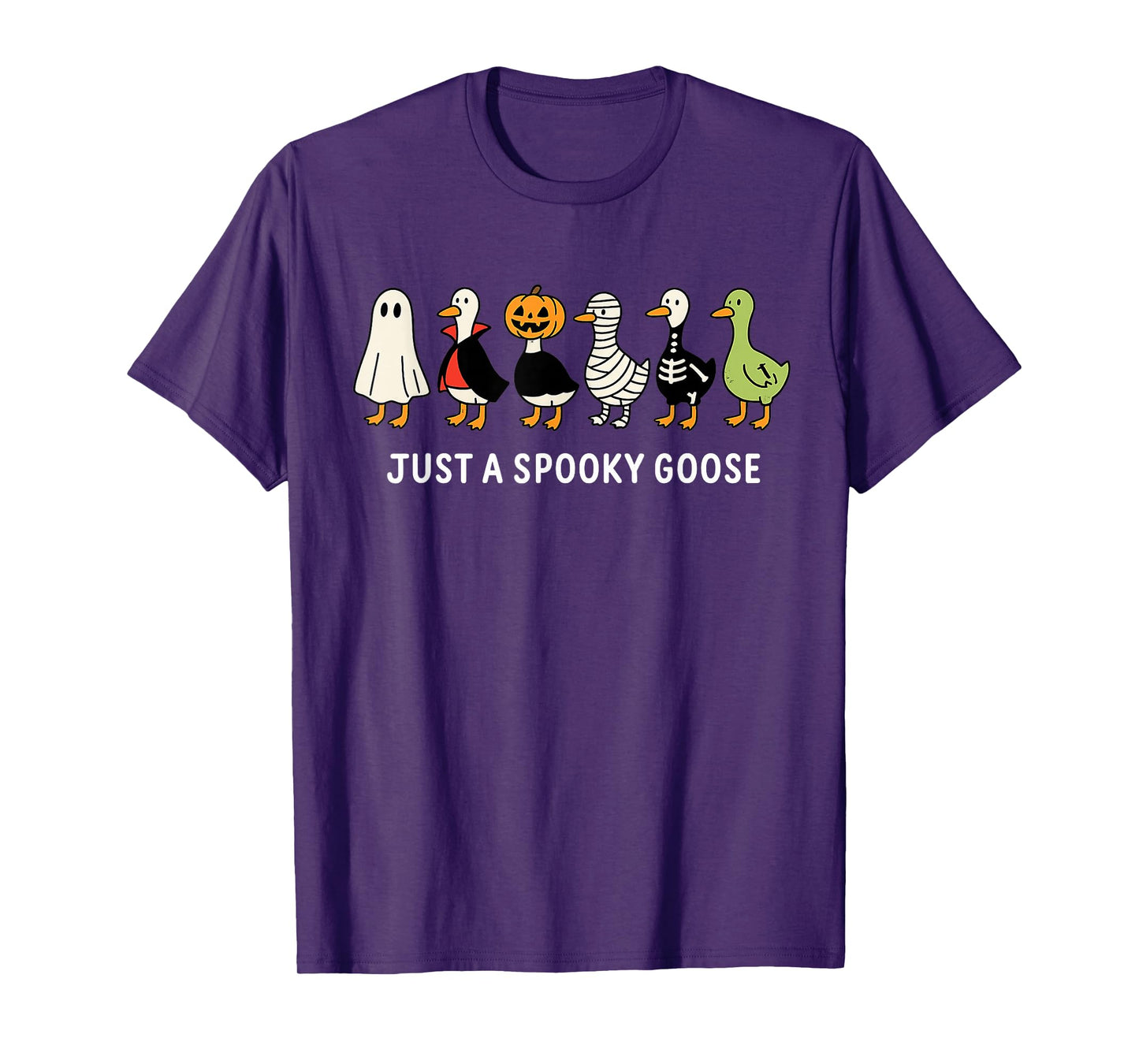 Halloween Funny Just a Spooky Goose Skeleton for Men Women T-Shirt