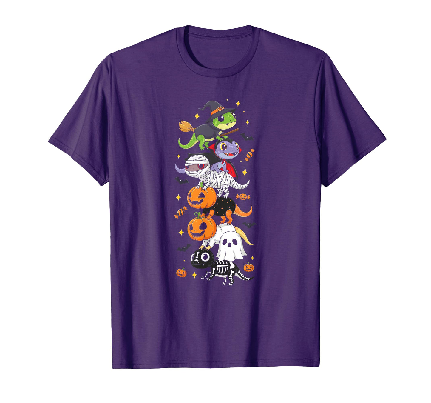 Funny Lizard Witch Vampire Ghost Halloween Kids Mens Womens T-Shirt