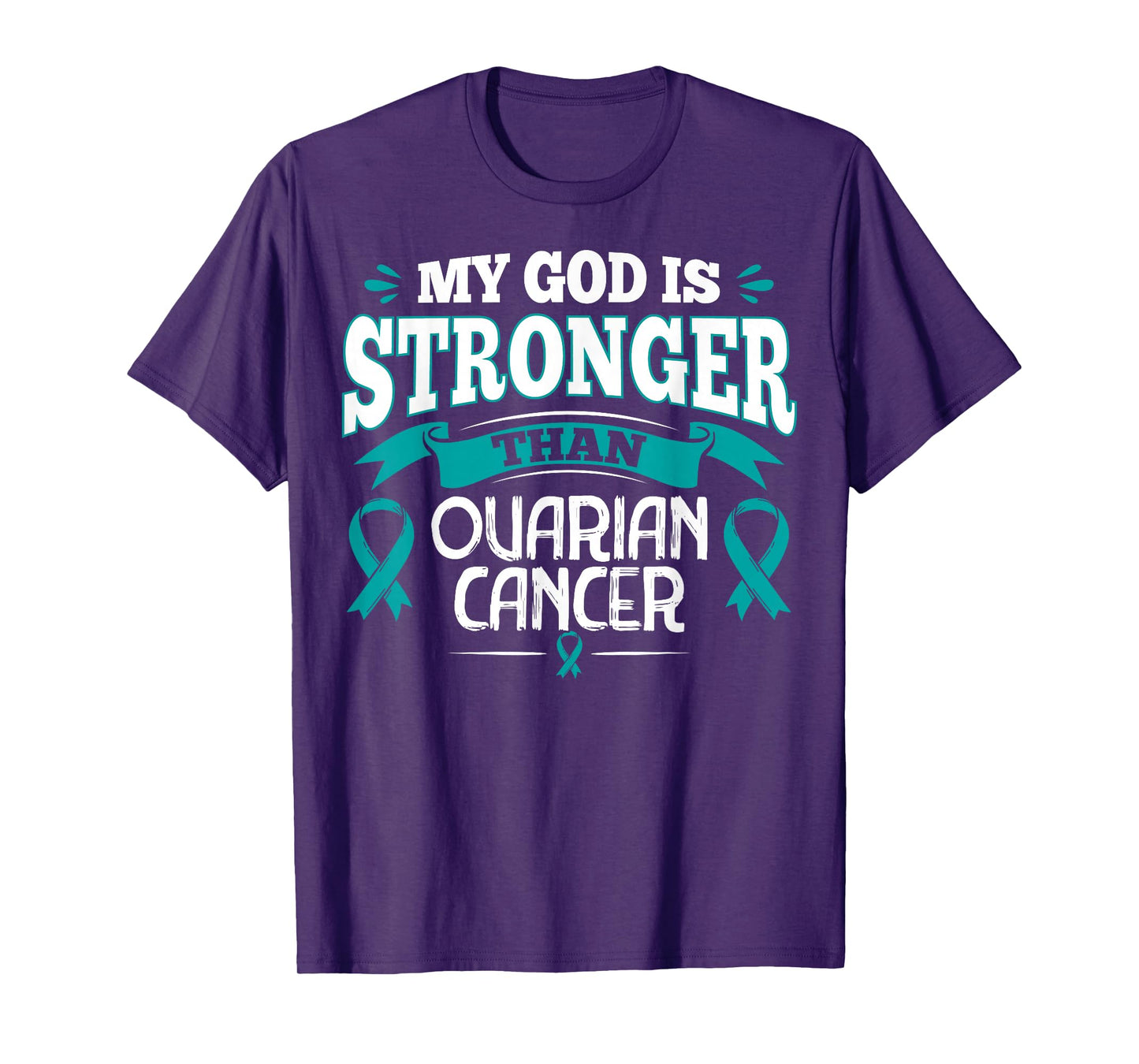 Gift for Ovarian Cancer Patients Teal Ribbon T-Shirt