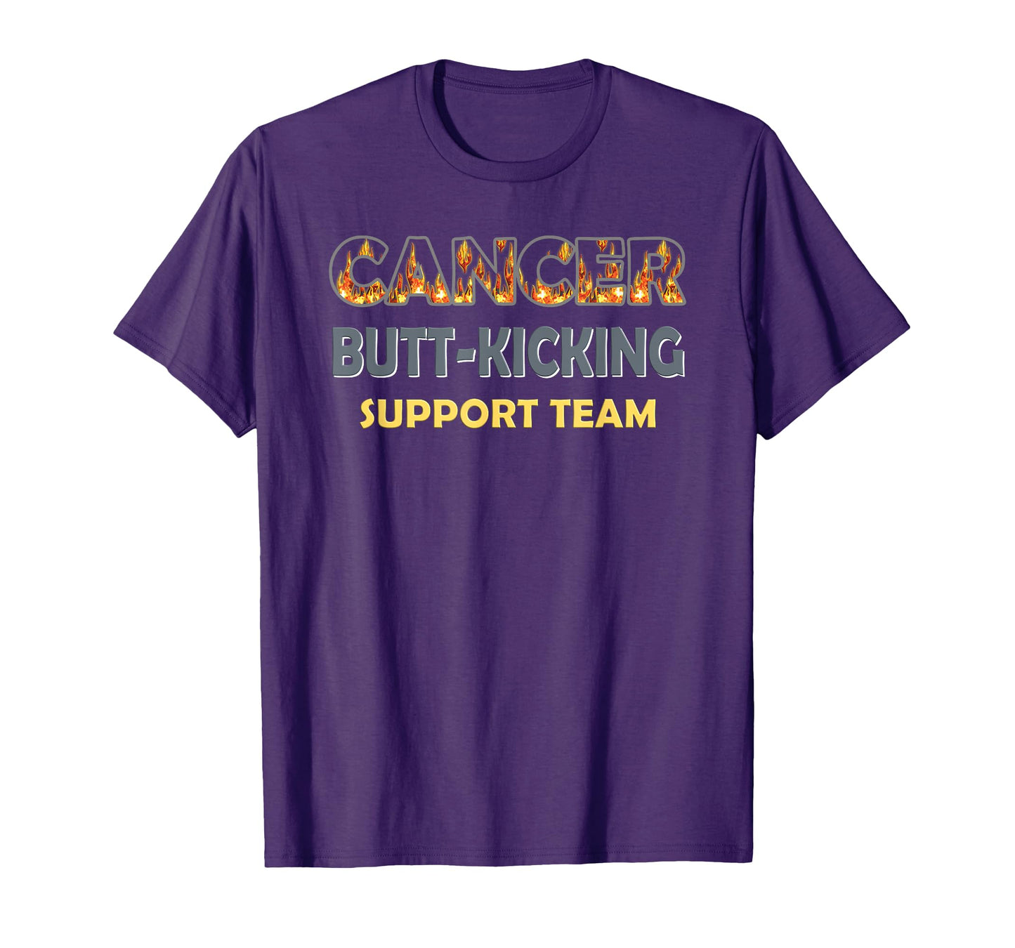 Cancer Fighting Gear Unisex-Adults Black Modern Classic Fit Short Sleeve T-Shirt Small Cancer Butt-Kicking Support Team