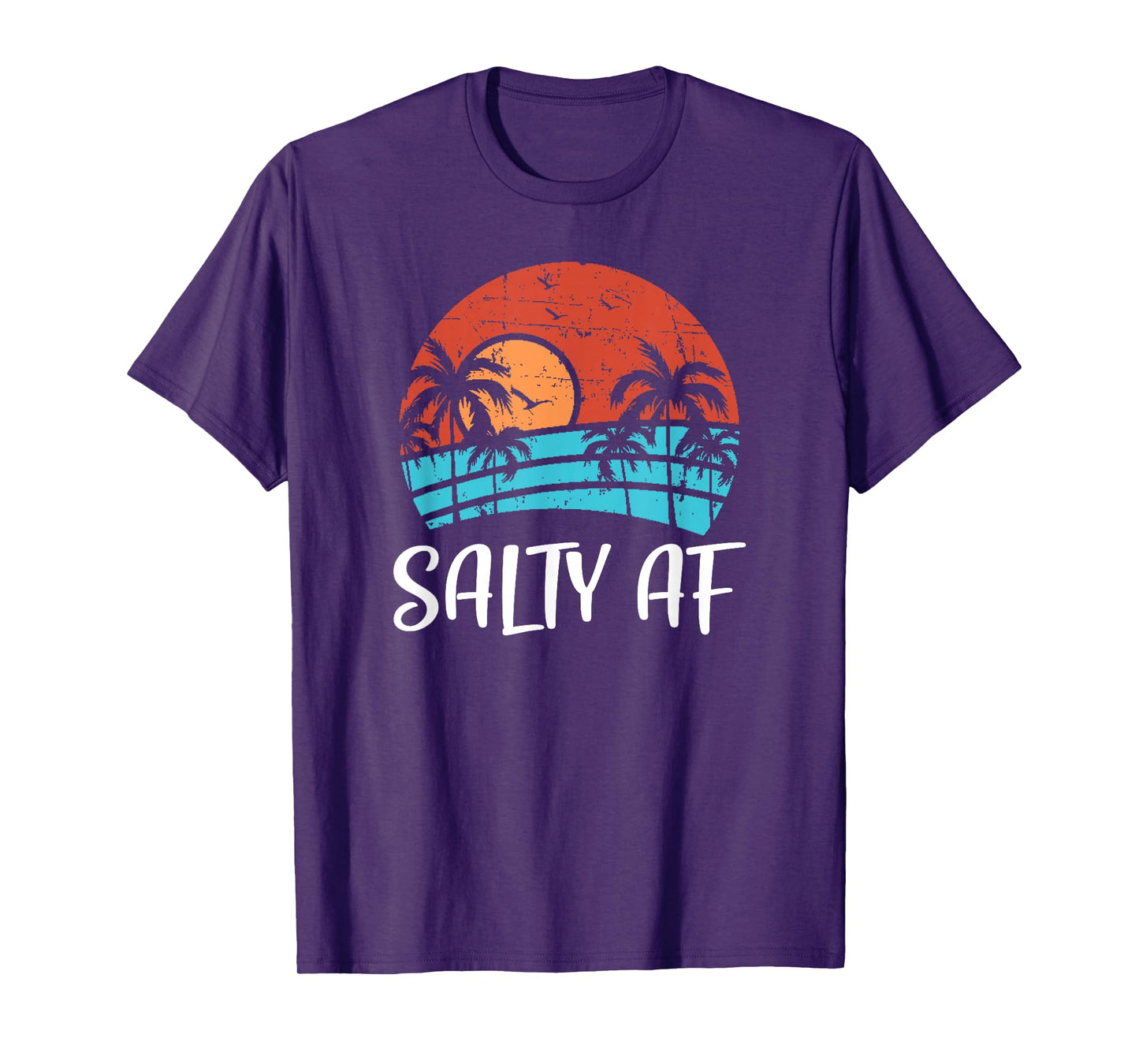 Salty AF Ocean Sunset - Tropical Vacation Saltwater Beach Men Women T-Shirt