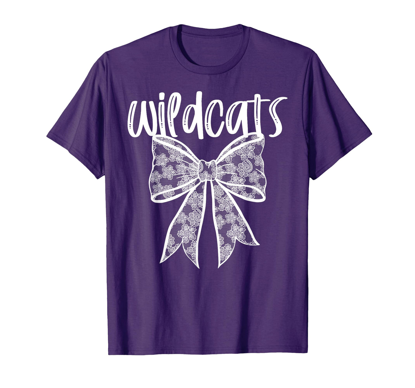 Wildcats Coquette Aesthetic Girly Team Mascot Lace Bow T-Shirt