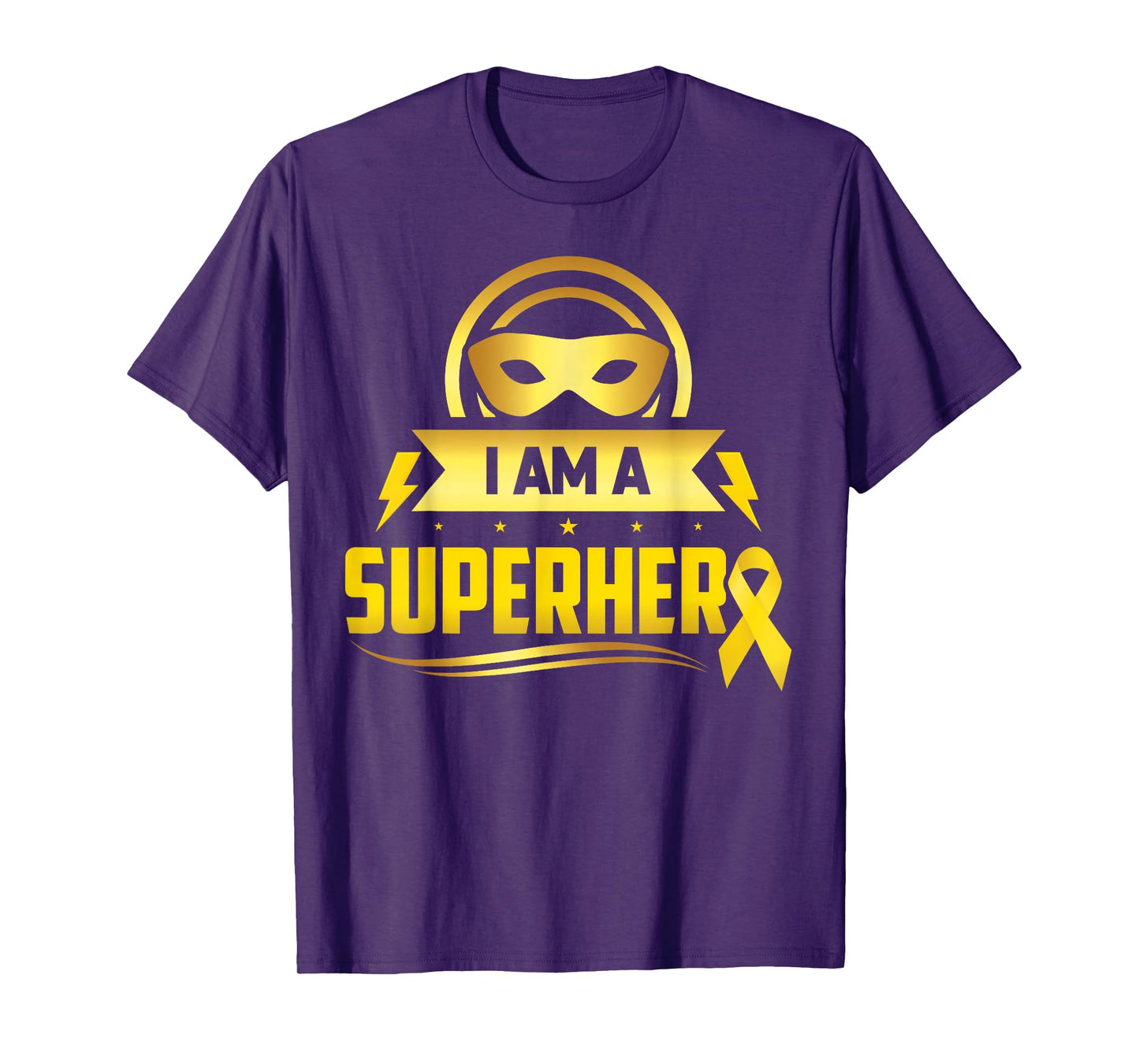Childhood Cancer I Am A Superhero Ribbon T-Shirt