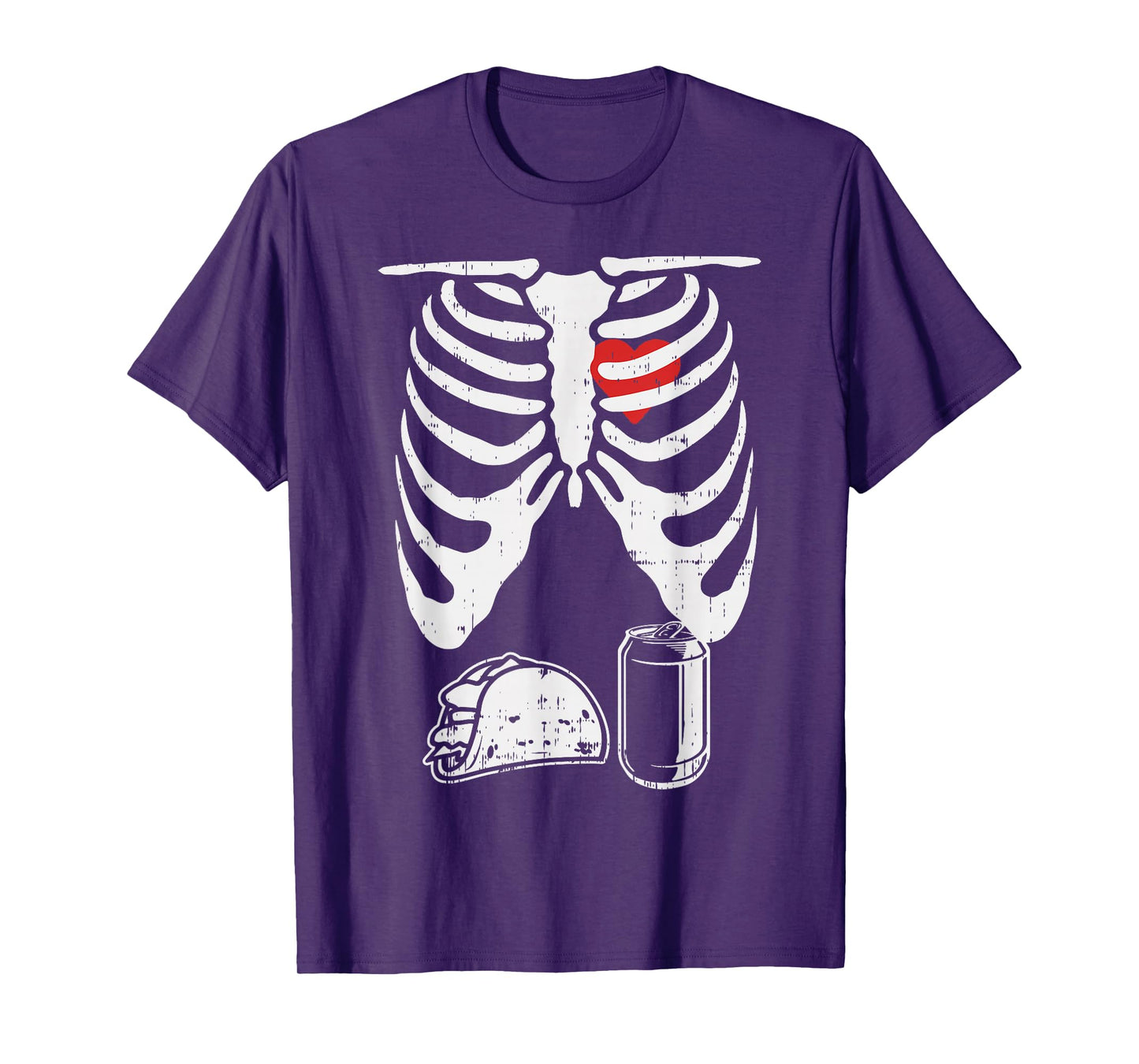 Skeleton Pregnancy Taco Beer Xray Halloween Soon Dad T-Shirt