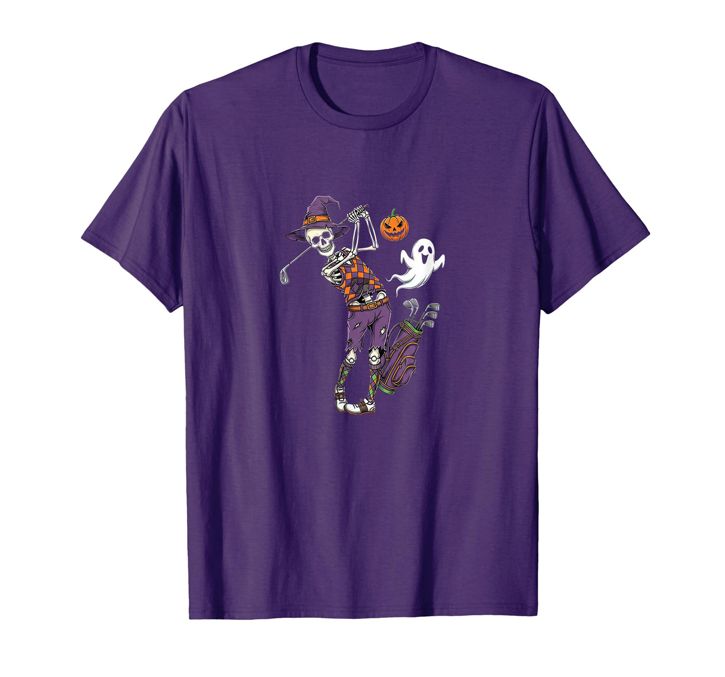Halloween Golf Player Funny Golfer Skeleton Mens Womens dad T-Shirt