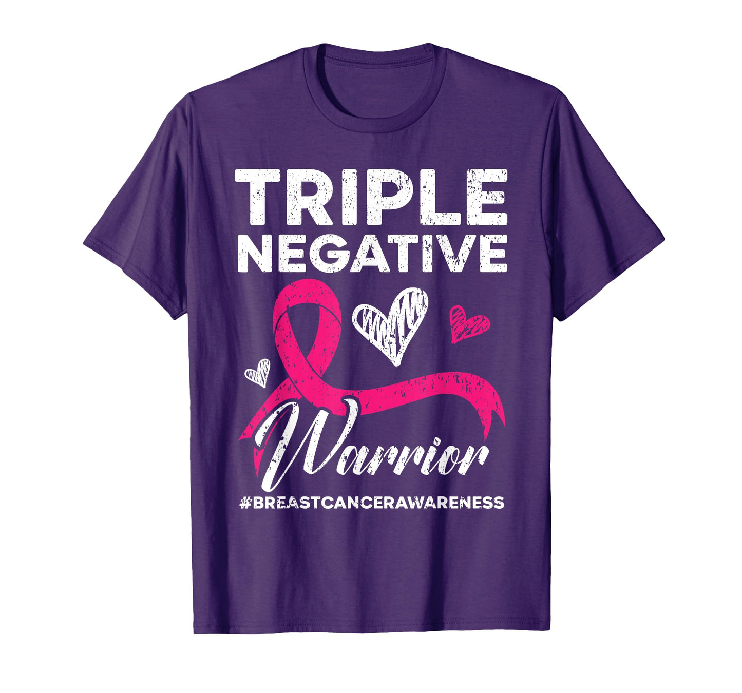 Triple Negative Warrior Breast Cancer Awareness Pink Ribbon T-Shirt